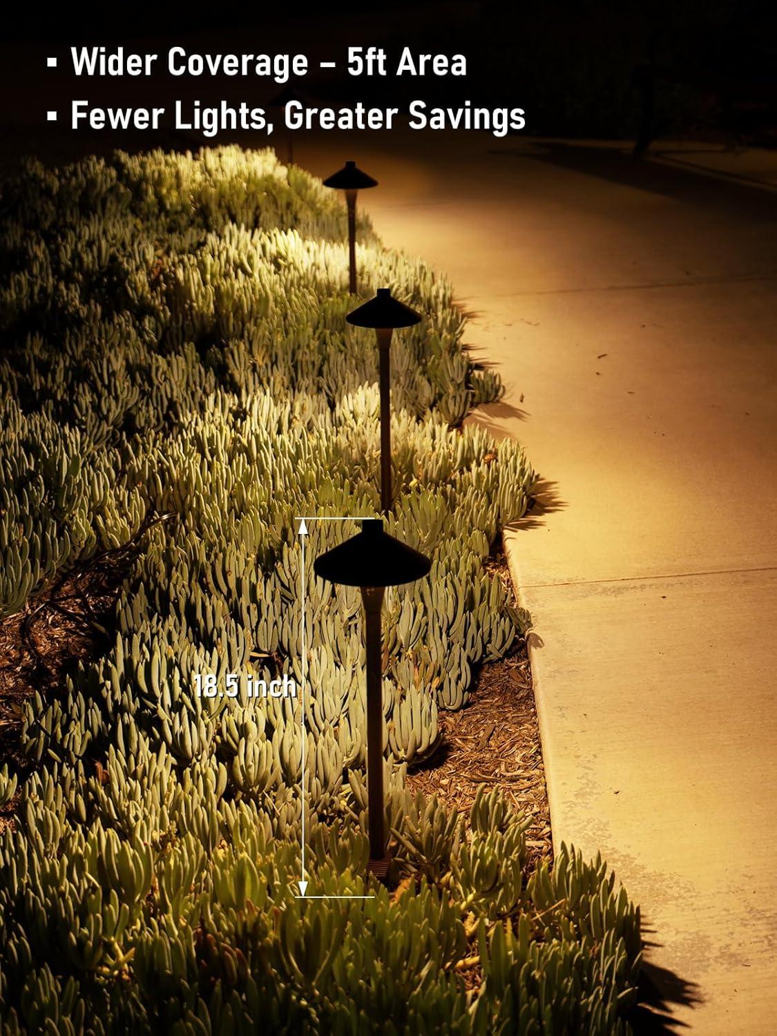3CCT Low Voltage Landscape Pathway Lights, 5W LED Landscape Path Light, Aluminum, Oil Rubbed Bronze (Set of 12)