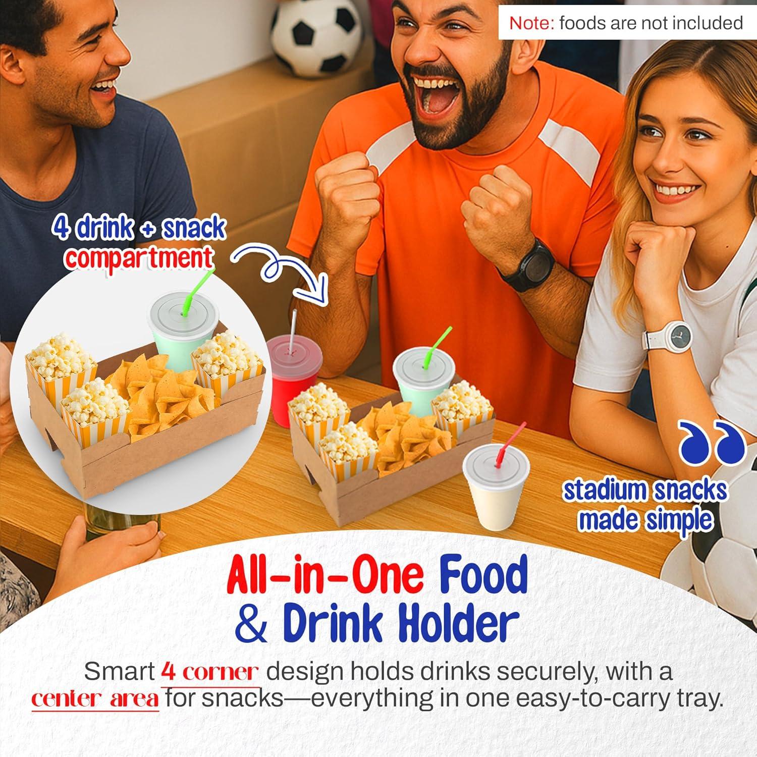 MT Products Brown Paperboard Food and Drink Tray - Pop-Up J-Type Rectangular - Pack of 25