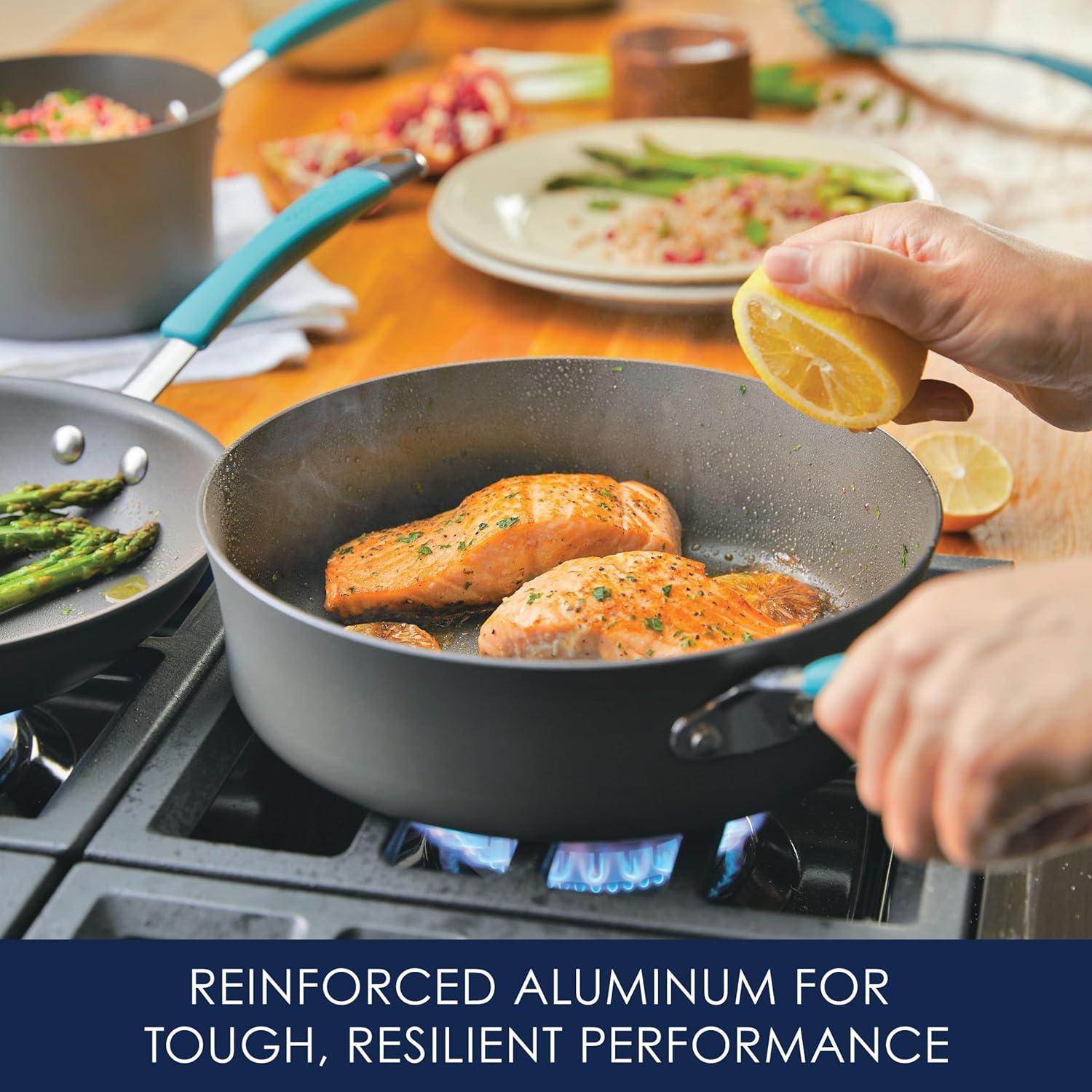 Rachael Ray Rachael Ray Cucina Hard-Anodized Aluminum Nonstick Cookware Pots and Pans Set, 12 Piece