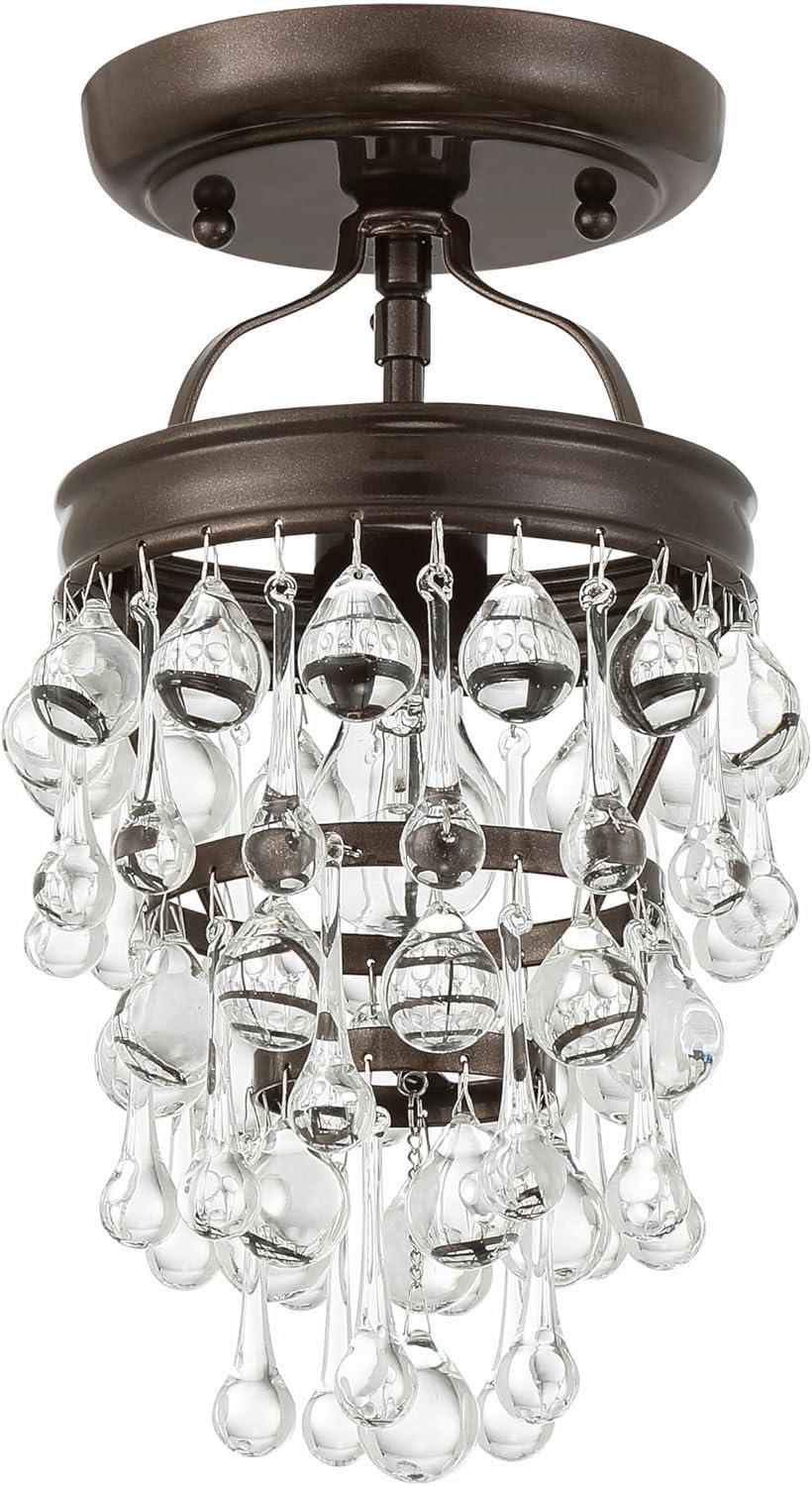 Crystorama Calypso 7 1/2"W Vibrant Bronze and Crystal Mini Chandelier