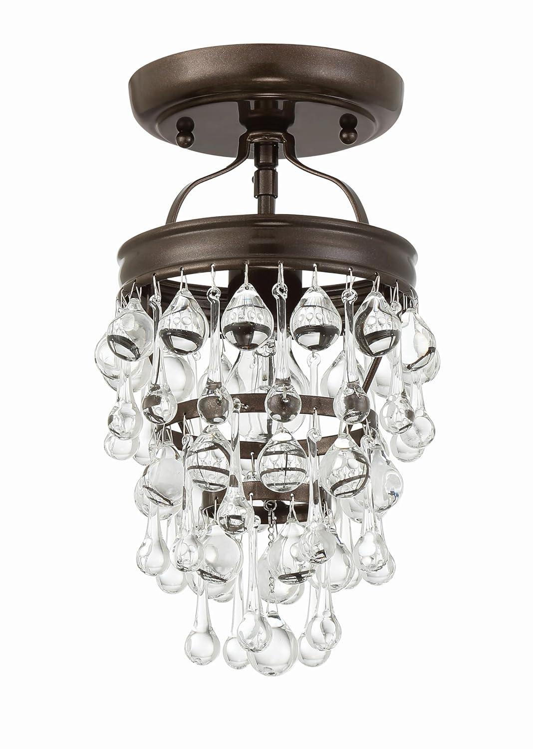 Crystorama Calypso 7 1/2"W Vibrant Bronze and Crystal Mini Chandelier