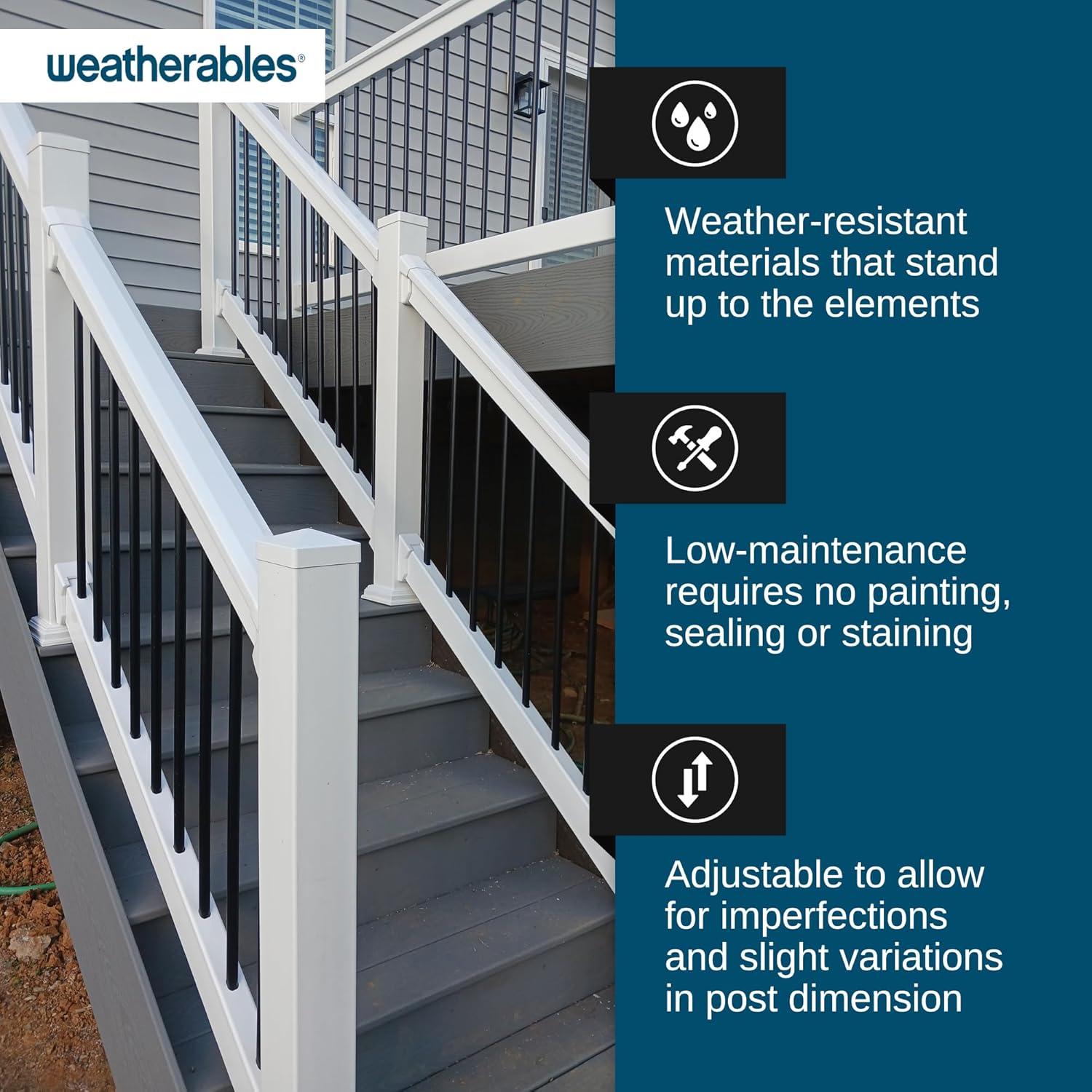 Weatherables 4x4 Post Sleeve – Weatherproof Premium Outdoor Vinyl Post Cover for Lasting Durability and Easy Installation on Decks, Patios, Porches or Mailbox Posts (4" x 4" x 72", White)