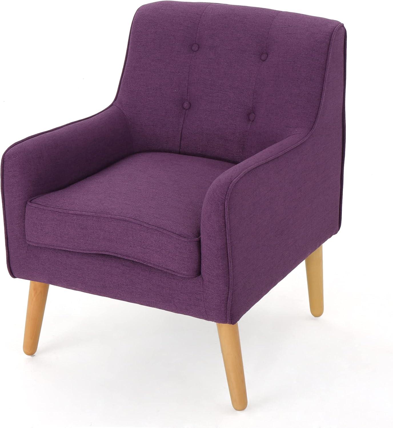 Felicity Mid-Century Armchair Purple - Christopher Knight Home: Tufted, Upholstered, Comfortable for Reading & Living Room
