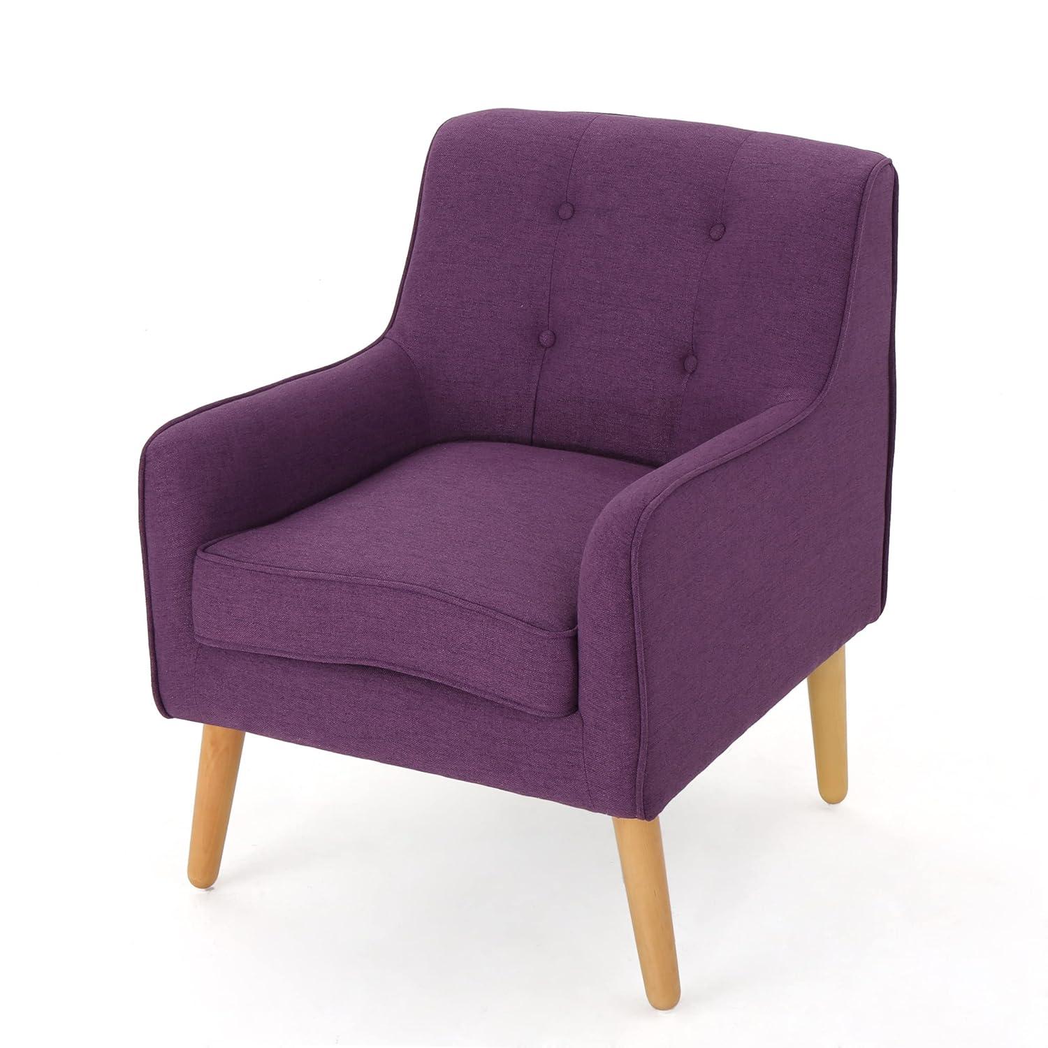 Felicity Mid-Century Armchair Purple - Christopher Knight Home: Tufted, Upholstered, Comfortable for Reading & Living Room