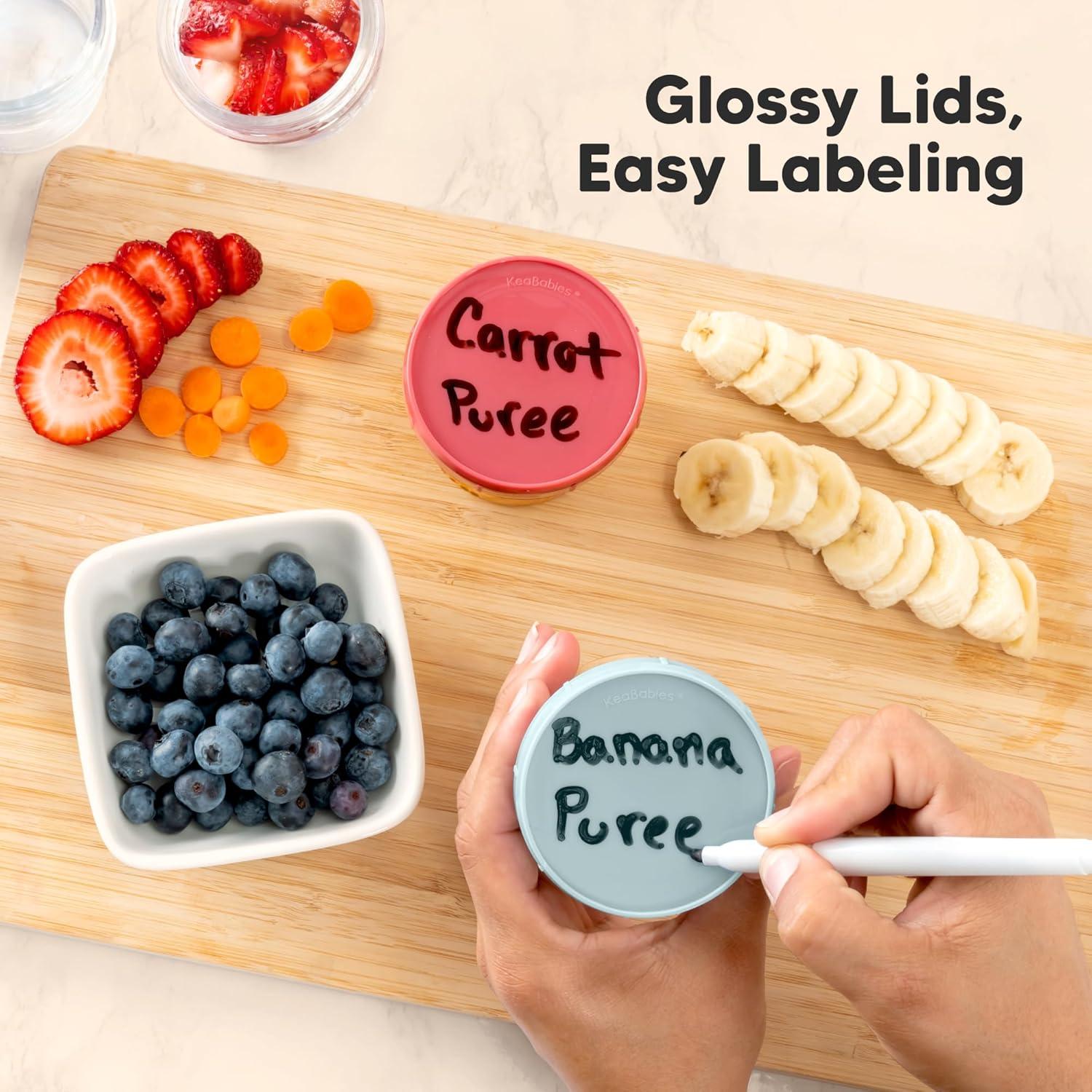 4pk Prep Baby Food Storage Containers, 8 oz Leak-Proof, BPA Free Glass Baby Food Jars for Feeding (Musk Dusk)