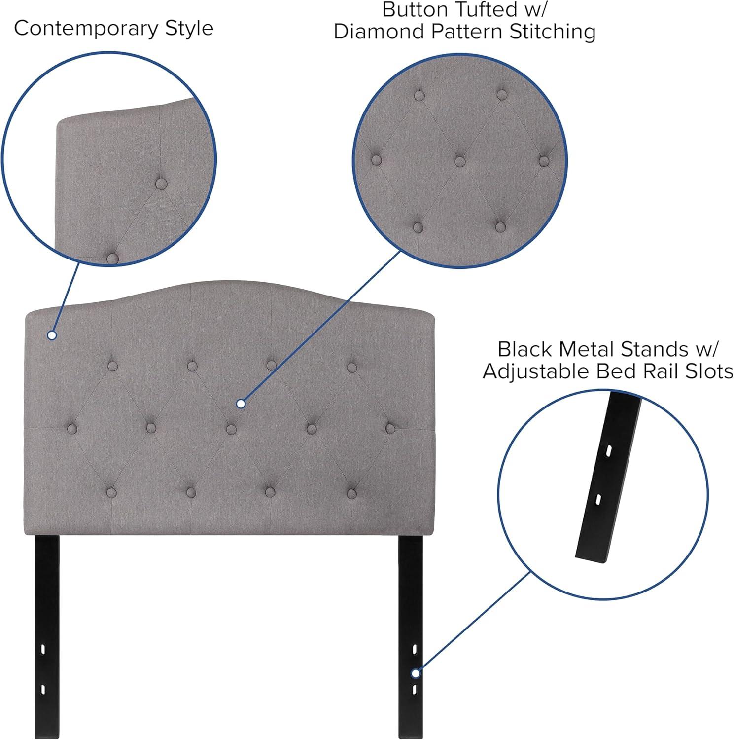 Flash Furniture Cambridge Tufted Upholstered Twin Size Headboard in Light Gray Fabric