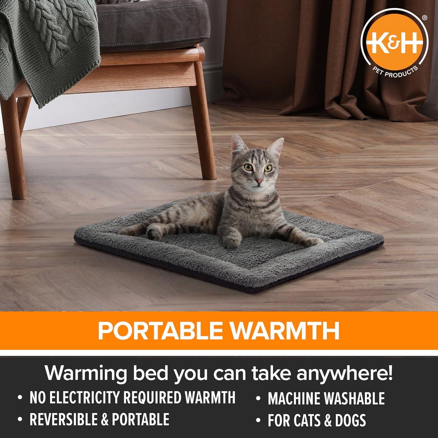 K&H Pet Products Self-Warming Pet Pad Gray/Black 21 X 17 Inches