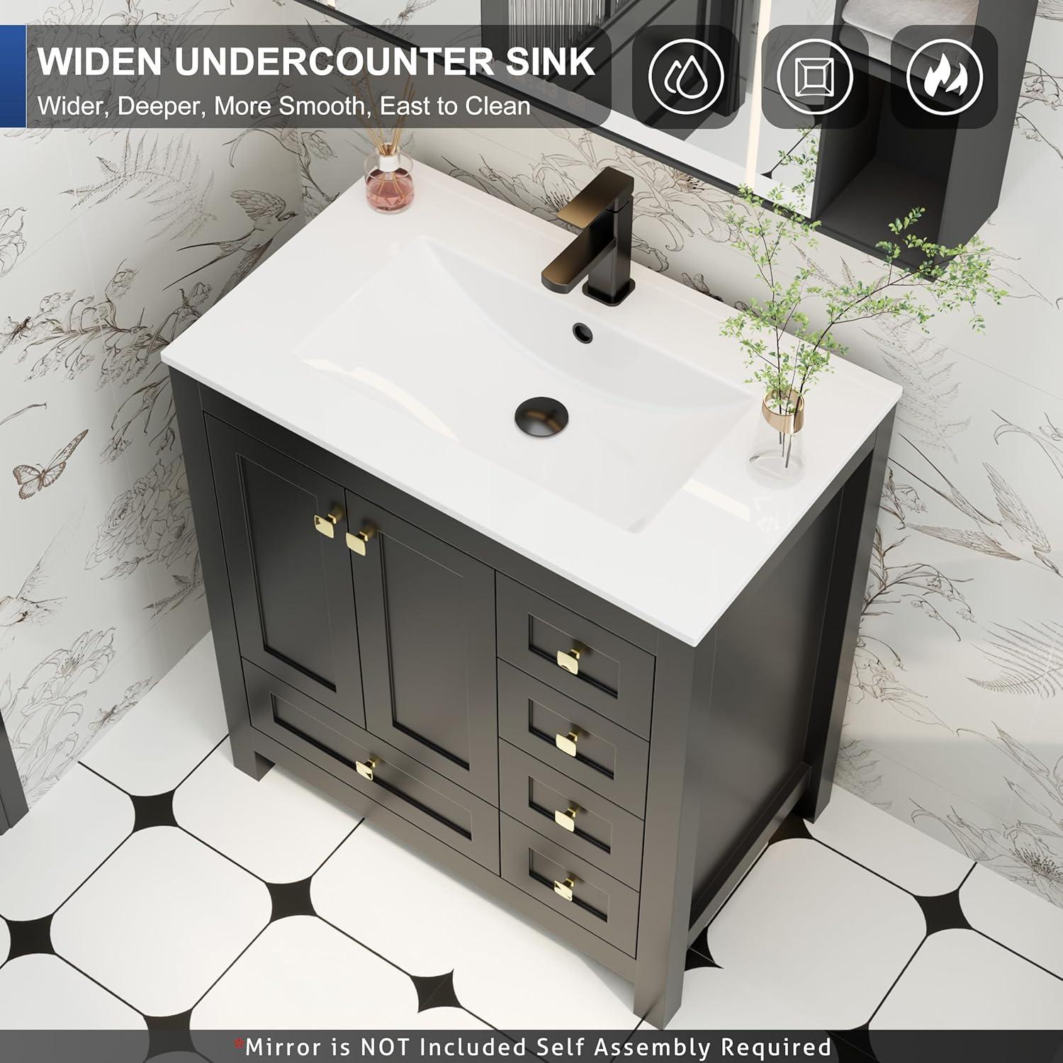 30" Single Bathroom Vanity Base Only