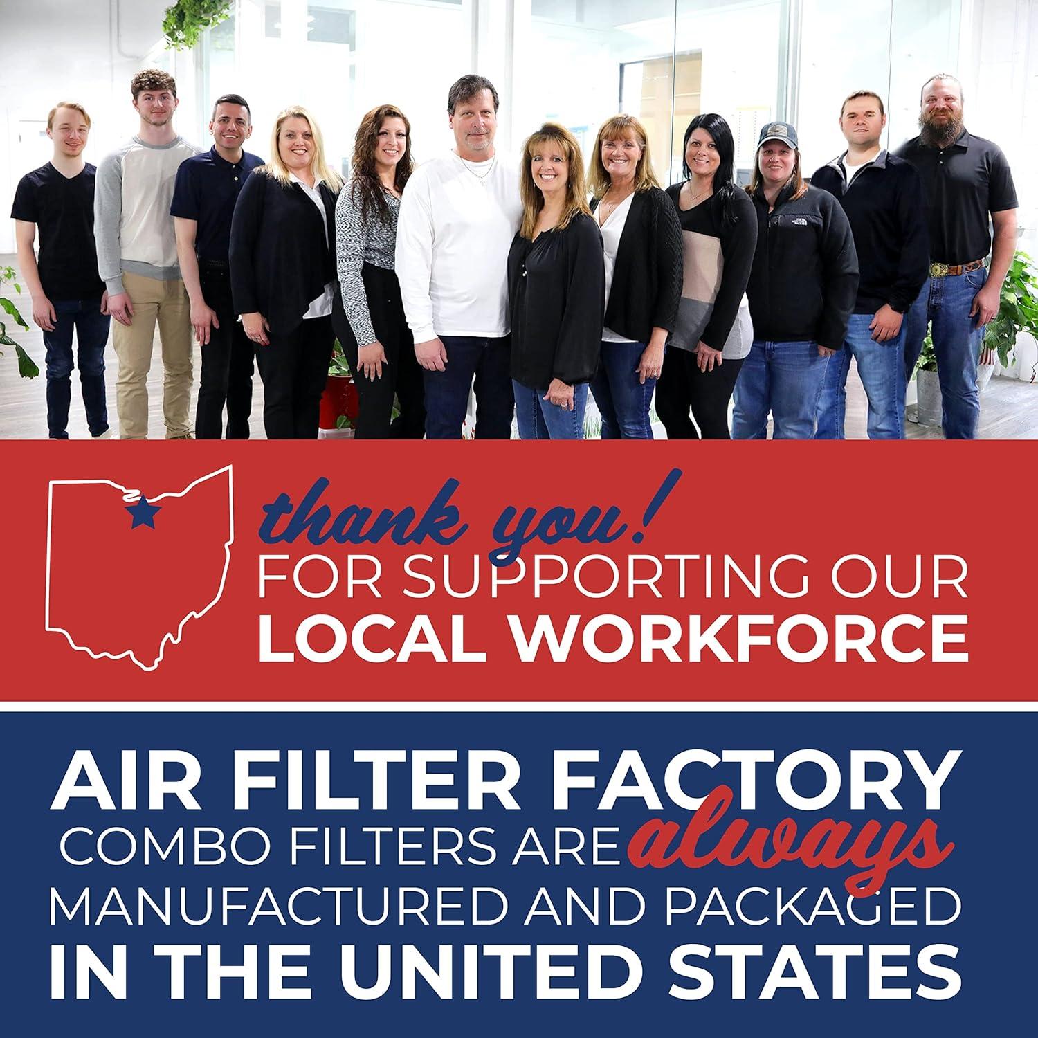 Air Filter Factory 2-Pack Aluminum Mesh Charcoal Combo for Broan Nutone QT2000, WA6500