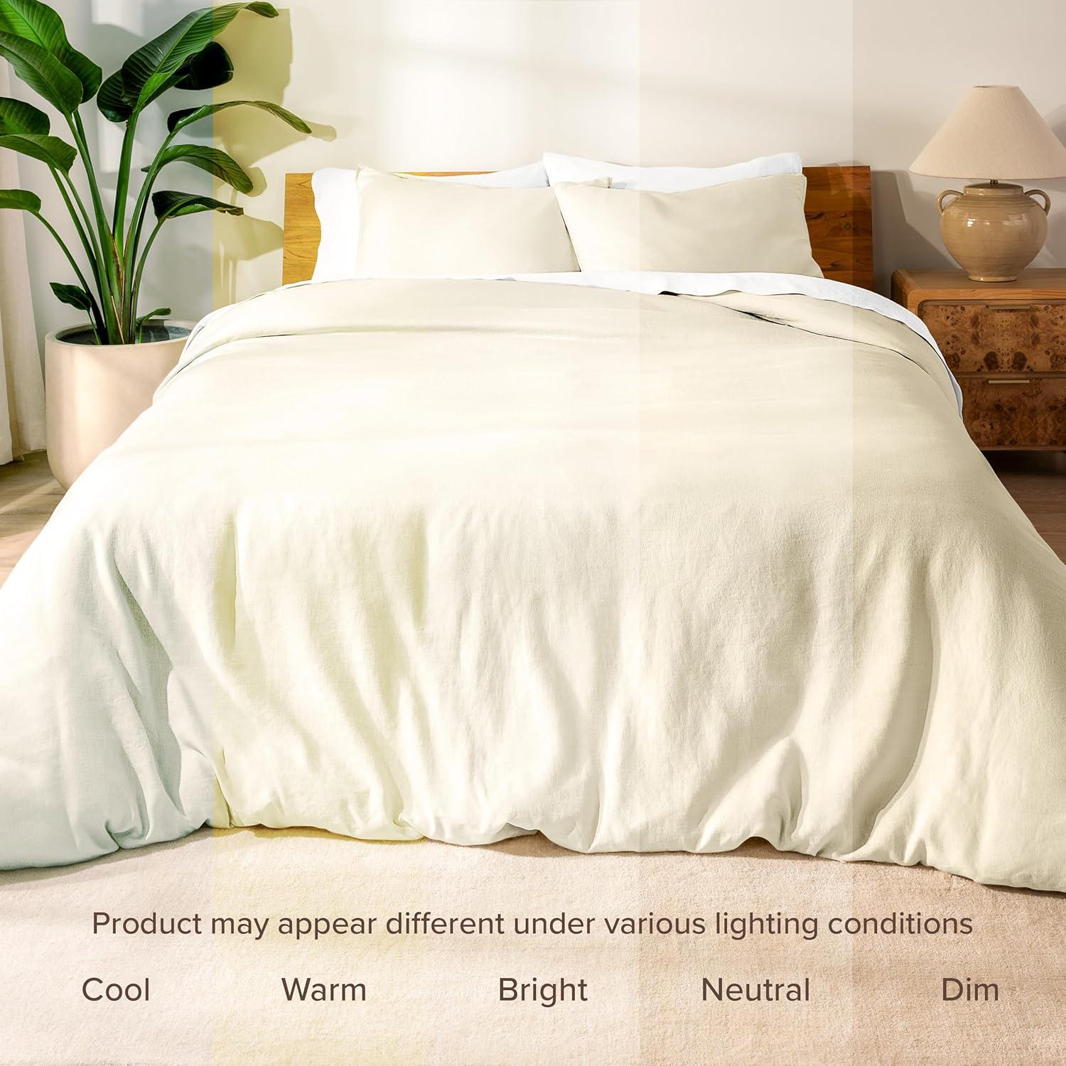 Bare Home Modern & Contemporary 100% Linen Duvet Cover Set