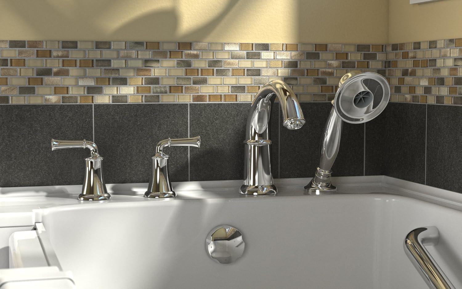 American Standard 52'' x 32'' Walk-in Fiberglass Bathtub with Faucet 3252OD.709.CLW-PC