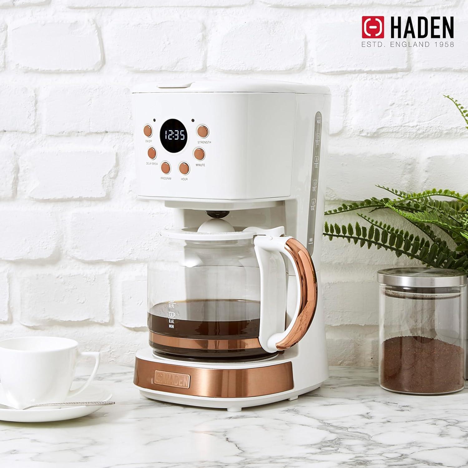 HADEN Heritage Ivory and Copper 12-Cup Programmable Coffee Maker