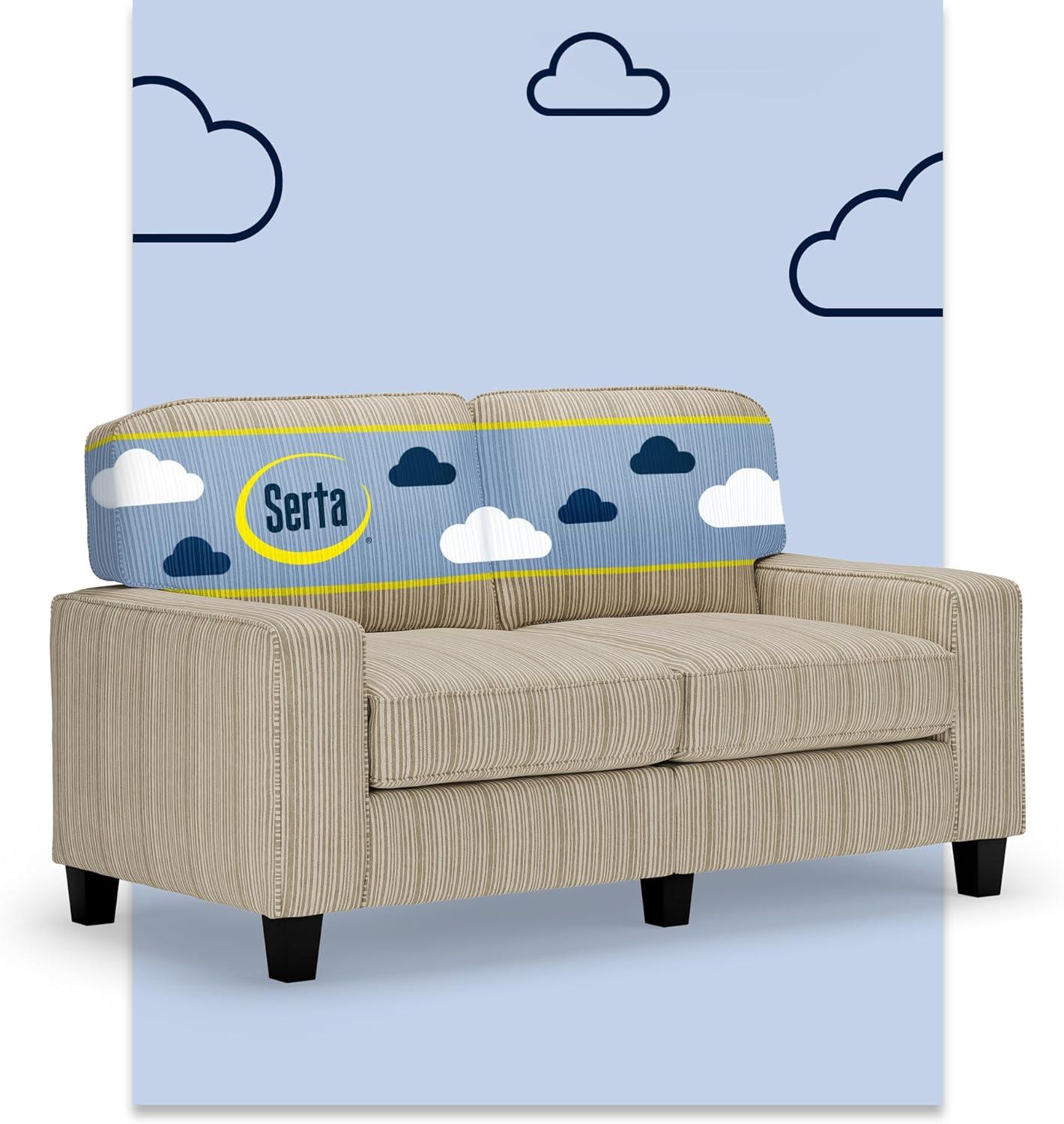 Serta Palisades 61" Track Arm Sofa, Easy Care Fabric, Soft Pillow Back, Pocket Coil Seat Cushions