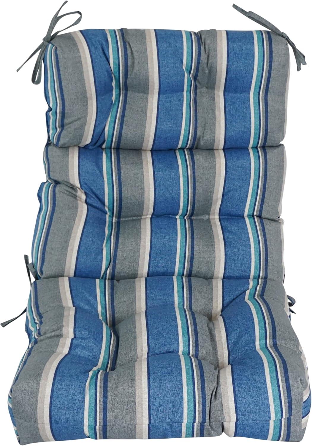 Sovaro Denim Blue and Gray Polyester Outdoor Chair Cushion
