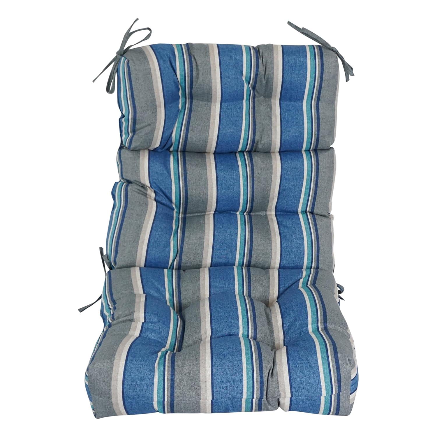 Sovaro Denim Blue and Gray Polyester Outdoor Chair Cushion