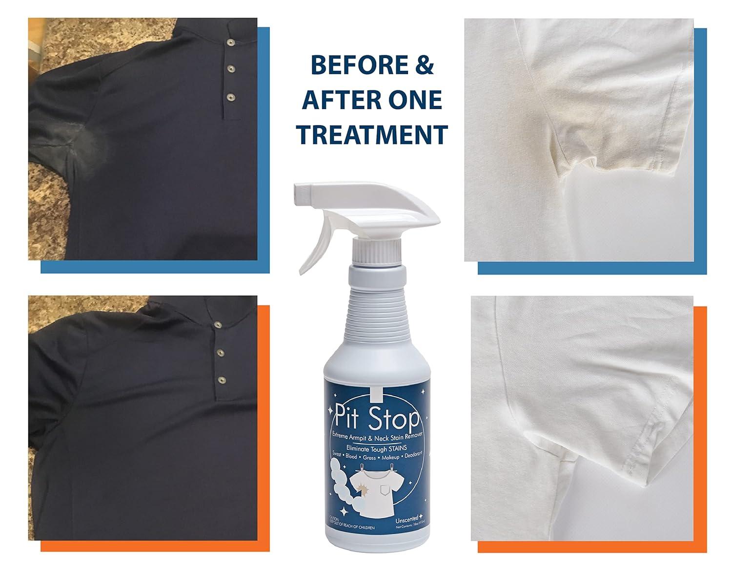 Pit Stop, Sweat Stain & Deodorant (Antiperspirant) Armpit Stain Remover, Multi-Stain Formulation, 16Oz.