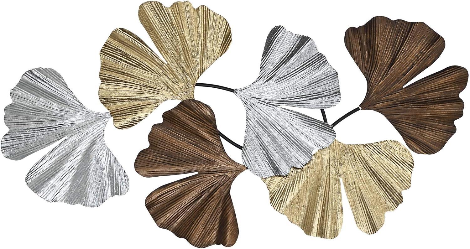 Dahlia Studios Metallic Leaves 41" Wide Metal Wall Art