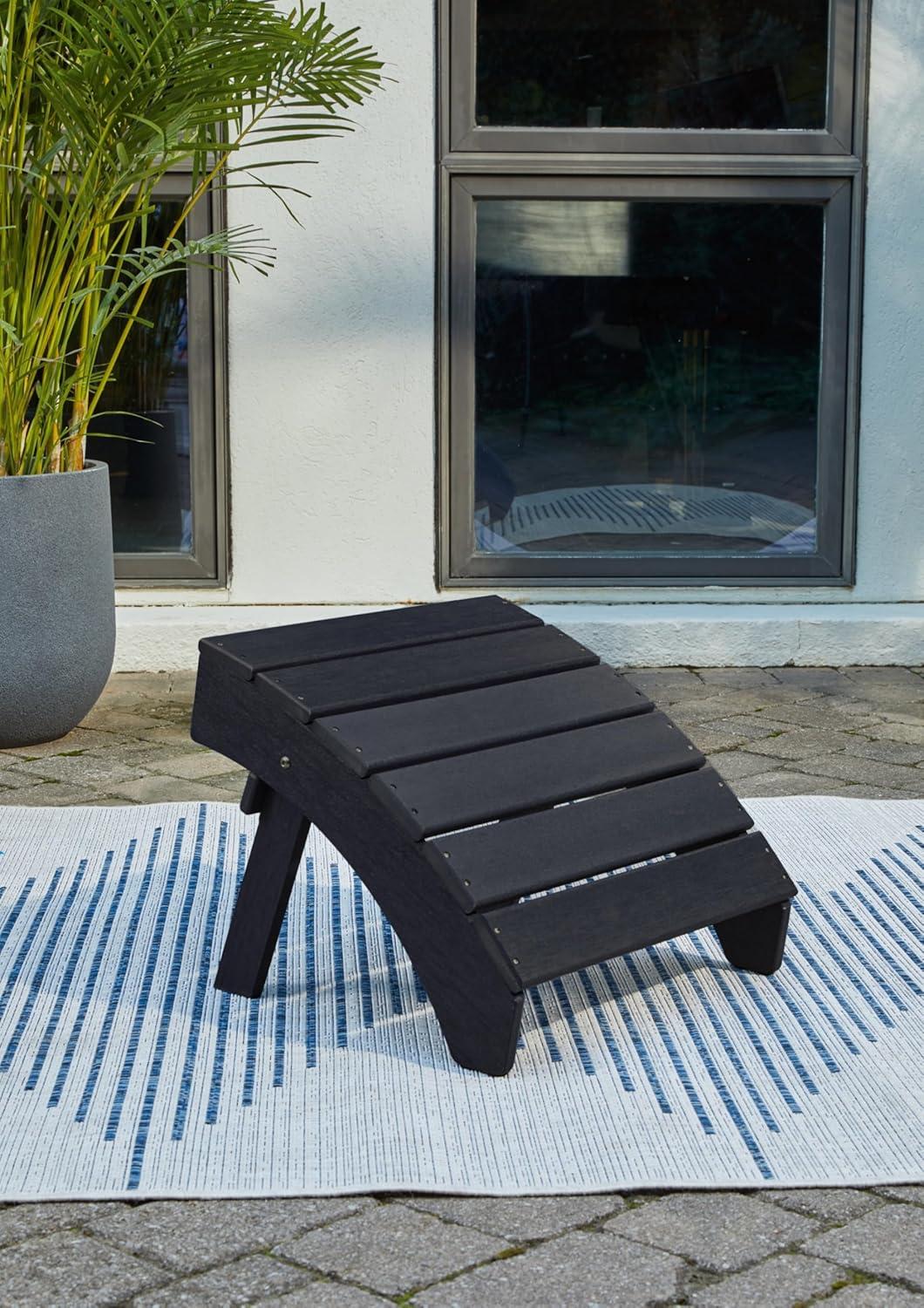 Sundown Treasure Black Slatted Outdoor Ottoman