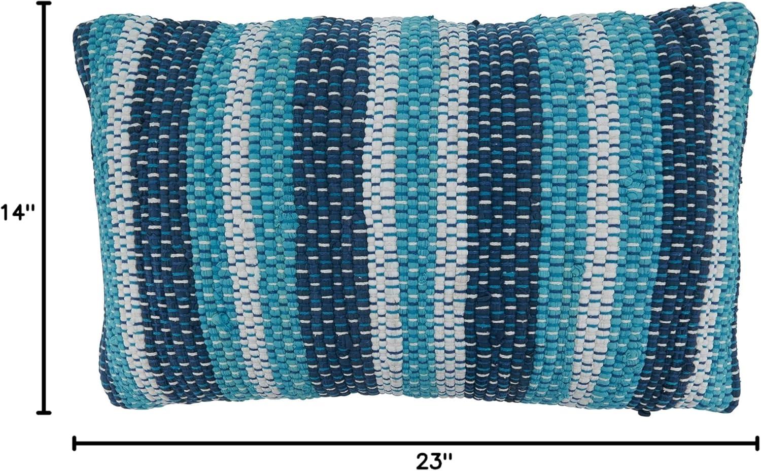 Saro Lifestyle Striped Chindi Throw Pillow With Poly Filling