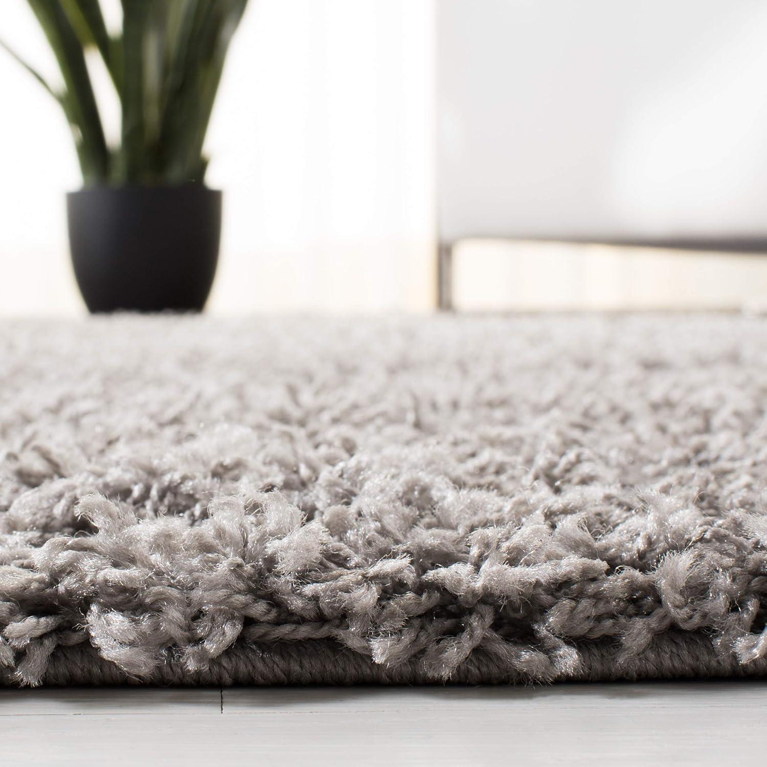 Athens Shag SGA119 Power Loomed Indoor Area Rug - Light Grey - 5'1"x7'6" - Safavieh