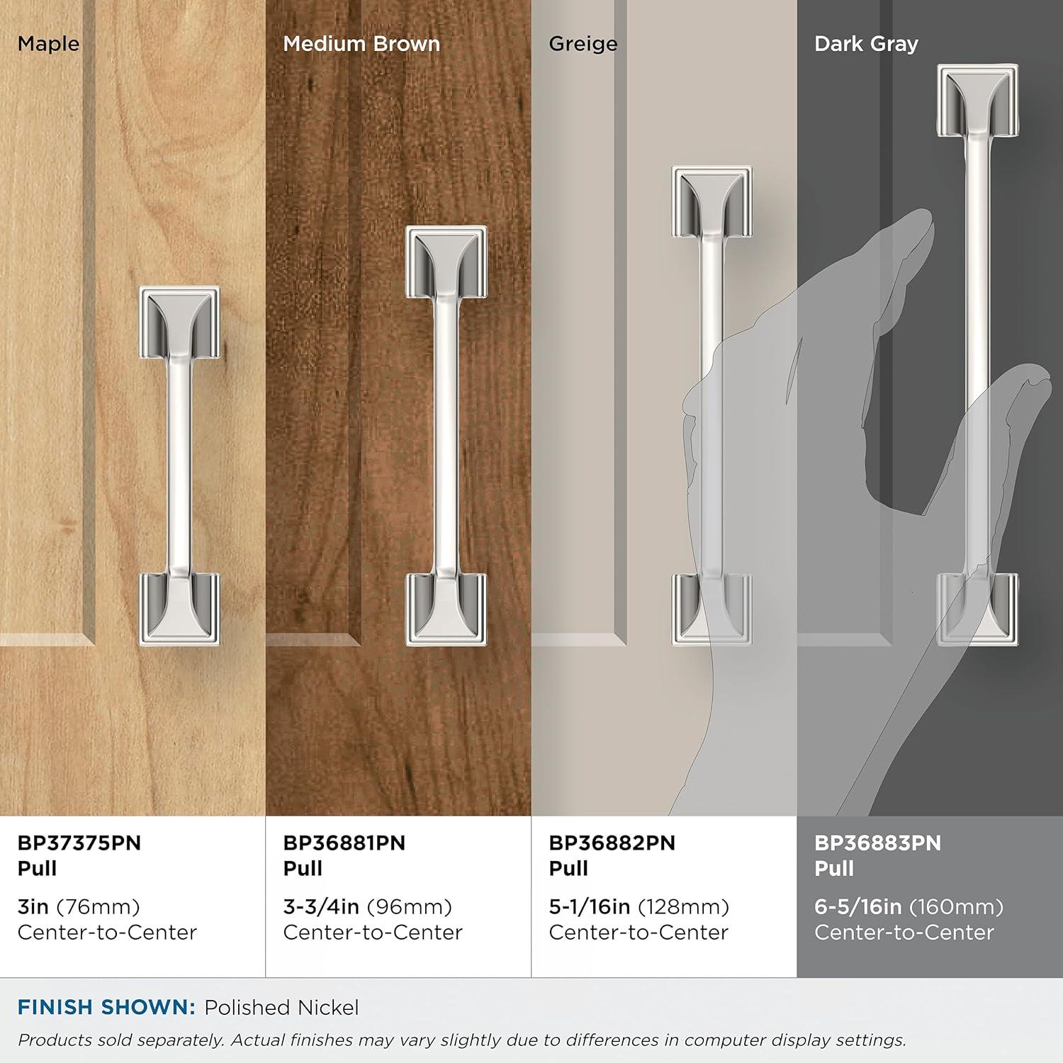 Amerock Exceed 6-5/16 inch (160mm) Center-to-Center Polished Nickel Cabinet Pull