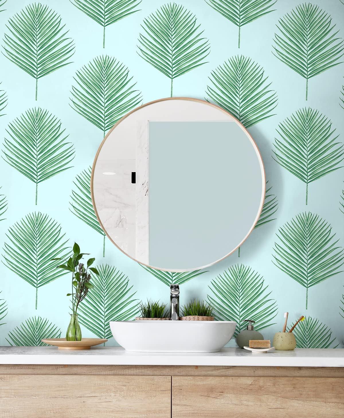 Lillian August Luxe Haven Maui Palm 9' L x 27" W Smooth Peel and Stick Wallpaper Roll