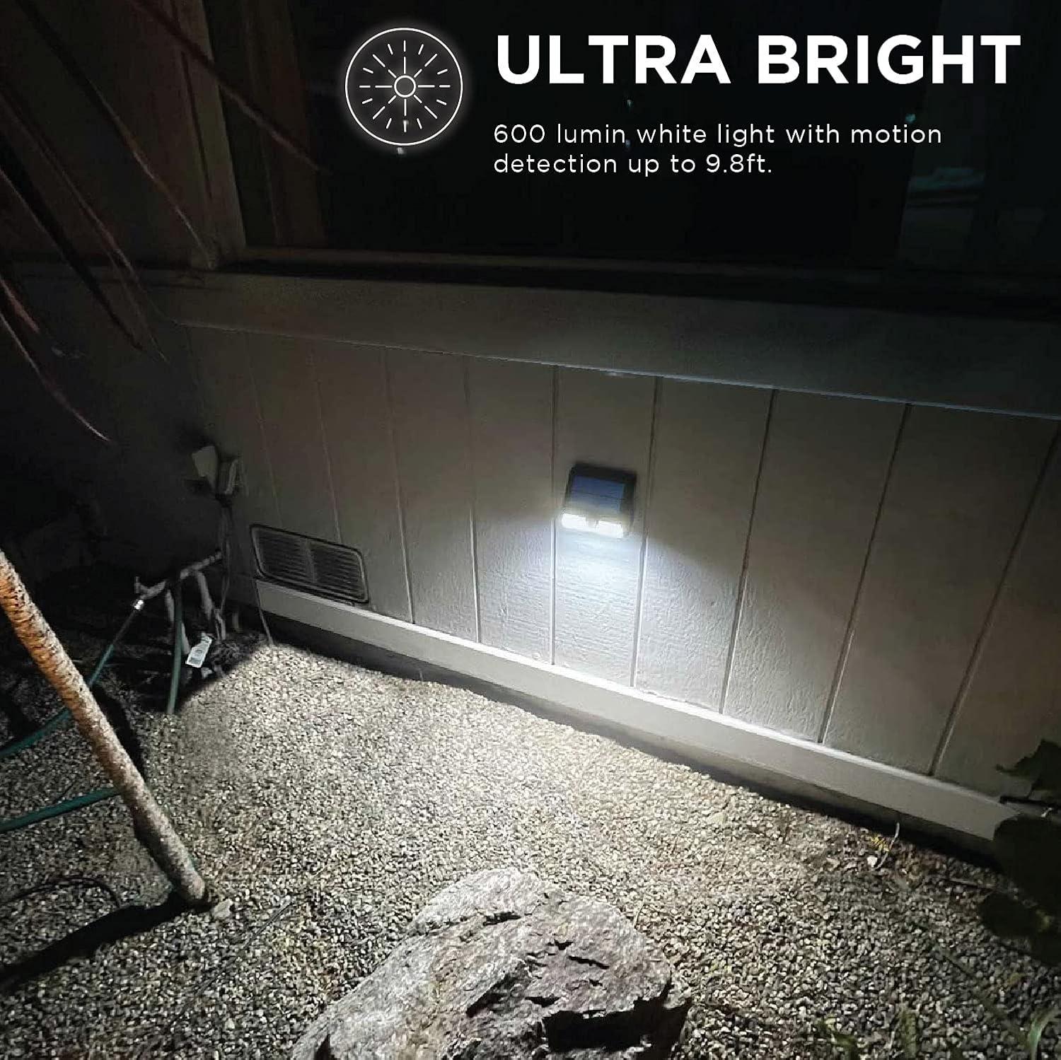 Home Zone Security 1 - Head LED Solar Powered Dusk to Dawn Outdoor Security Wall Pack with Motion Sensor (Set of 2)