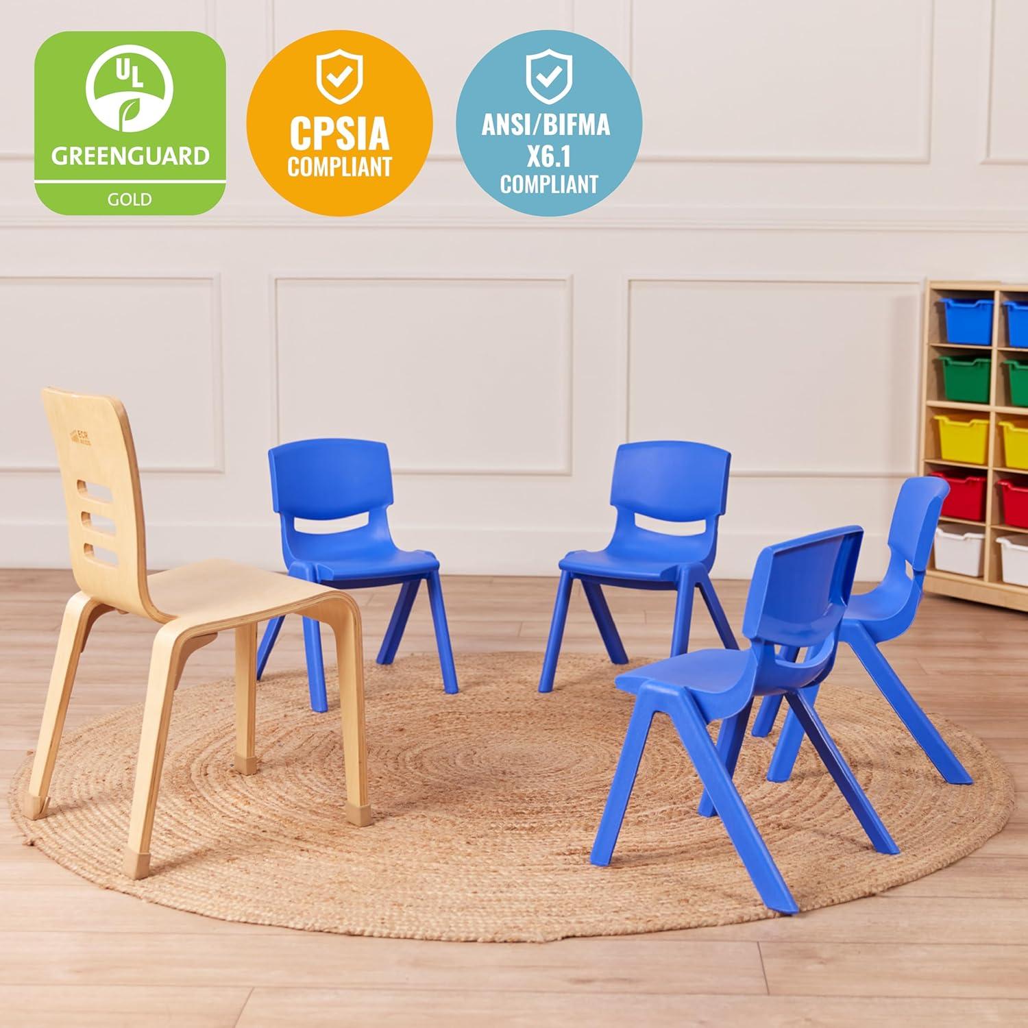 ECR4Kids Plastic School Stack Chair, Classroom Furniture