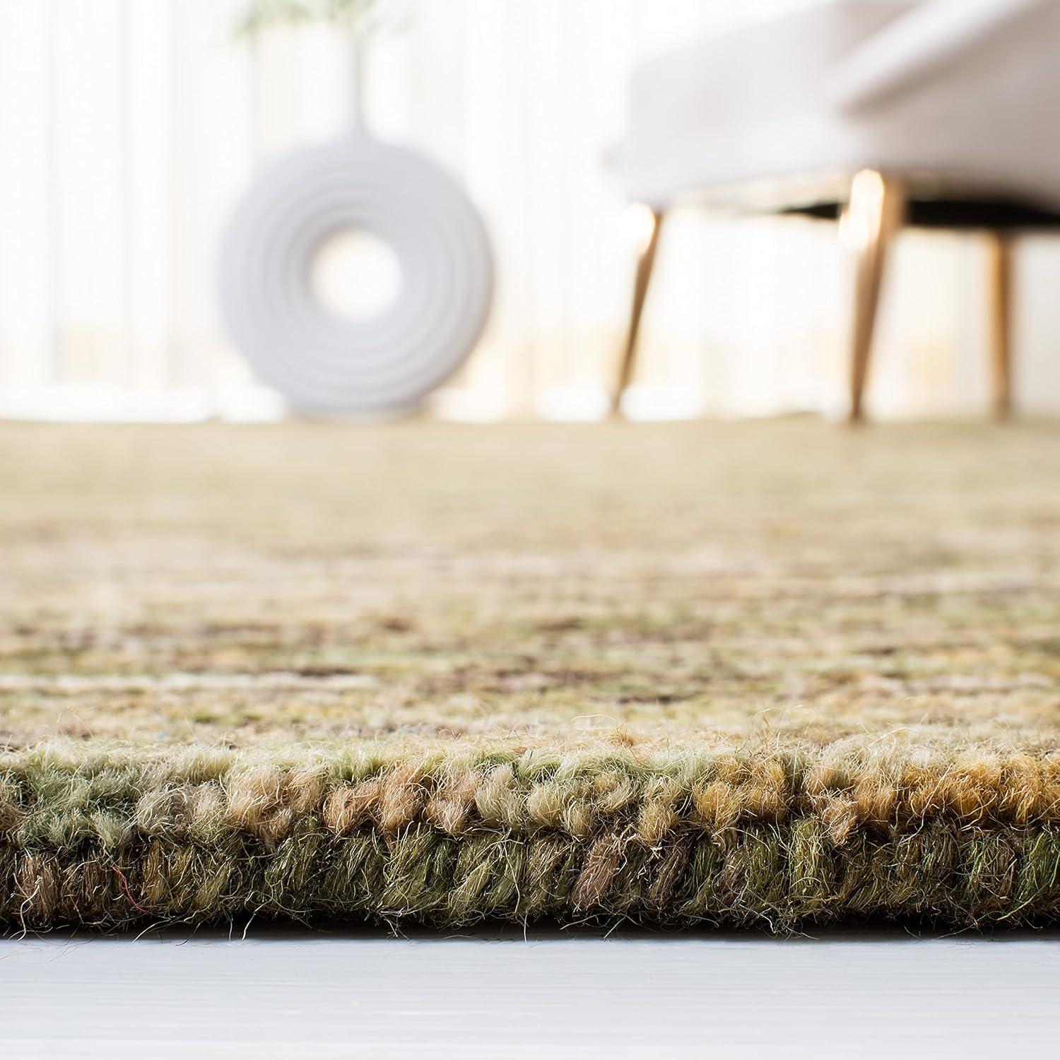 Ikat IKT633 Hand Tufted Area Rug - Green - 4'x6' - Safavieh