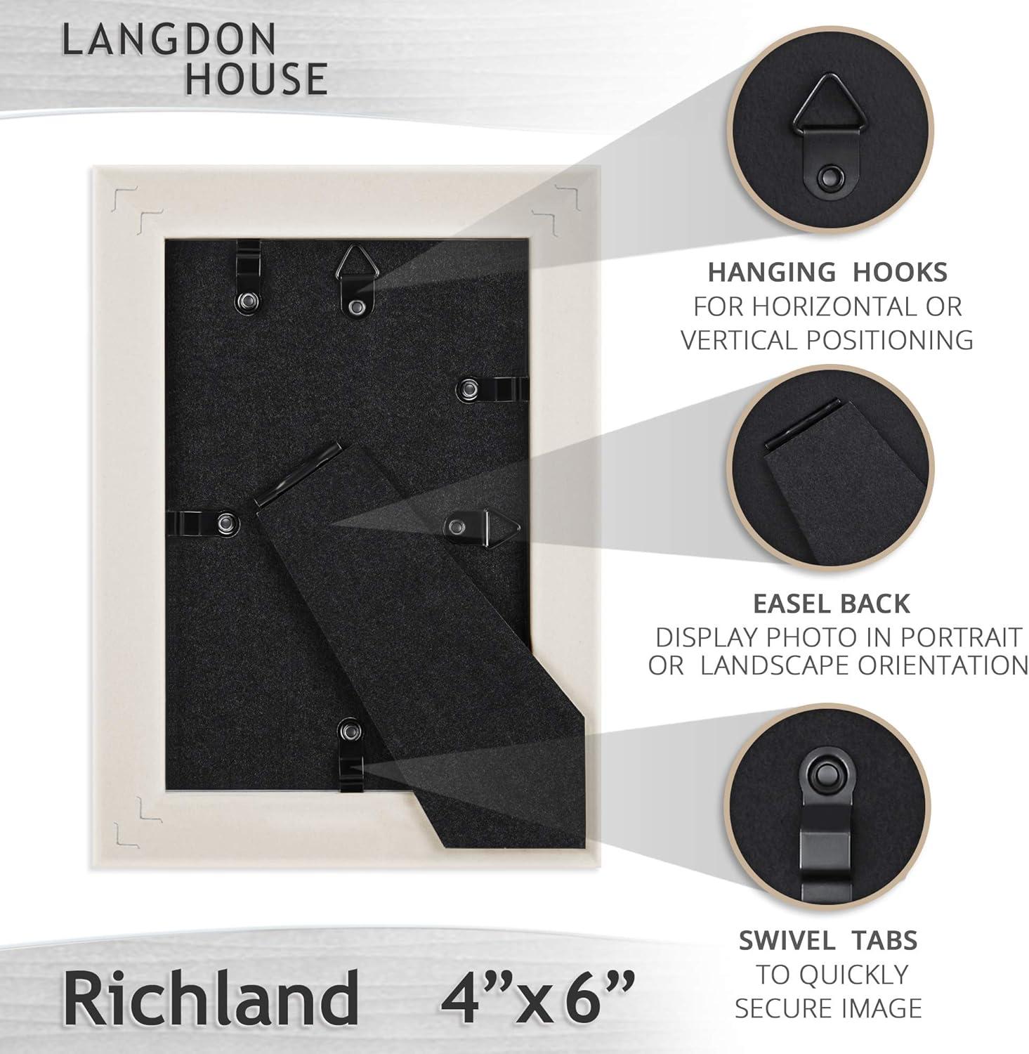 Langdon House 4x6 Ash Gray Picture Frames, Contemporary Style, 6 Pack, Richland Collection (US Company)