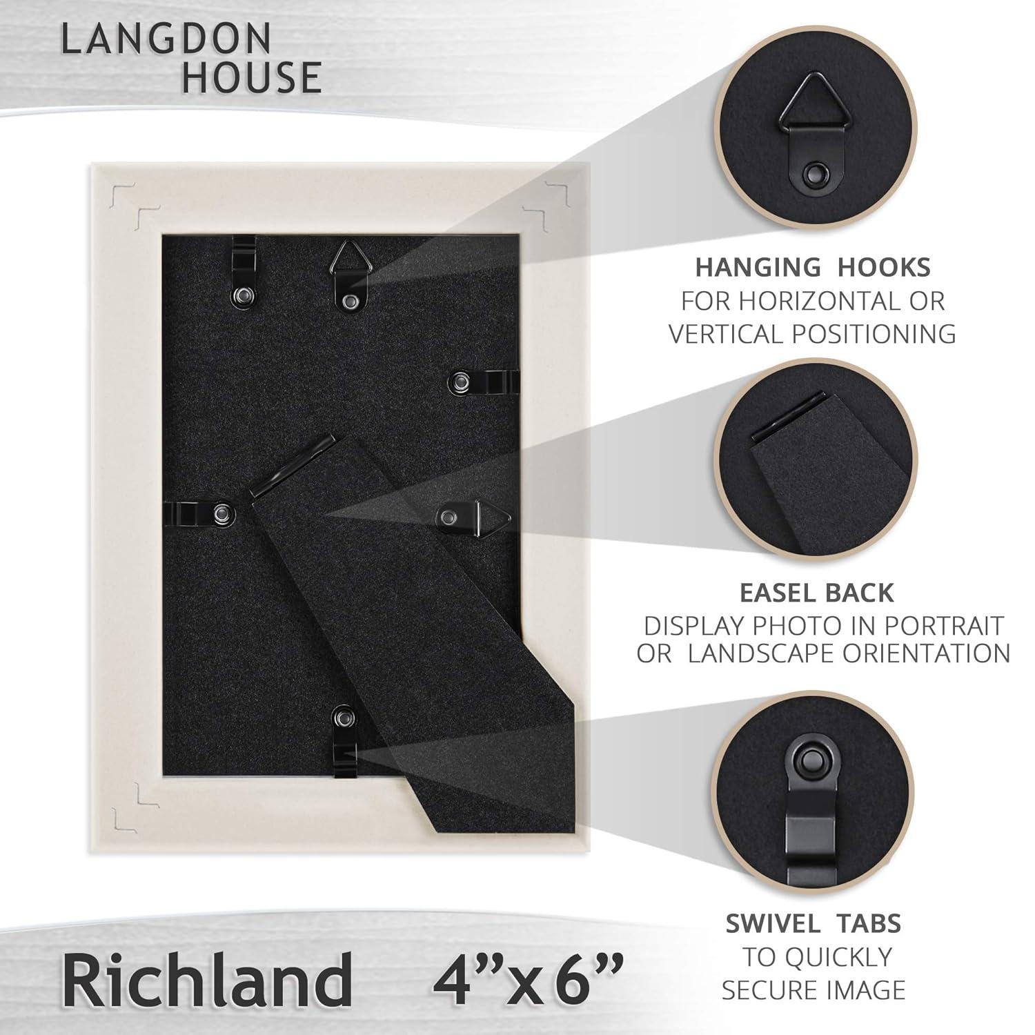 Langdon House 4x6 Ash Gray Picture Frames, Contemporary Style, 6 Pack, Richland Collection (US Company)