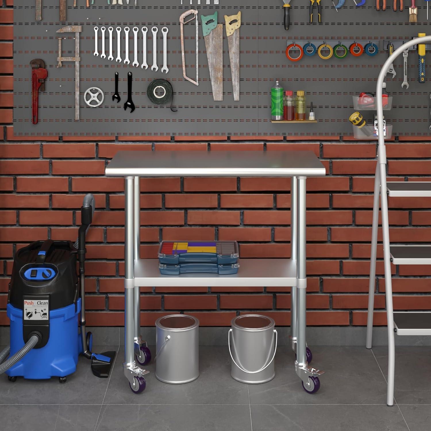 Amgood Stainless Steel Table With Wheels