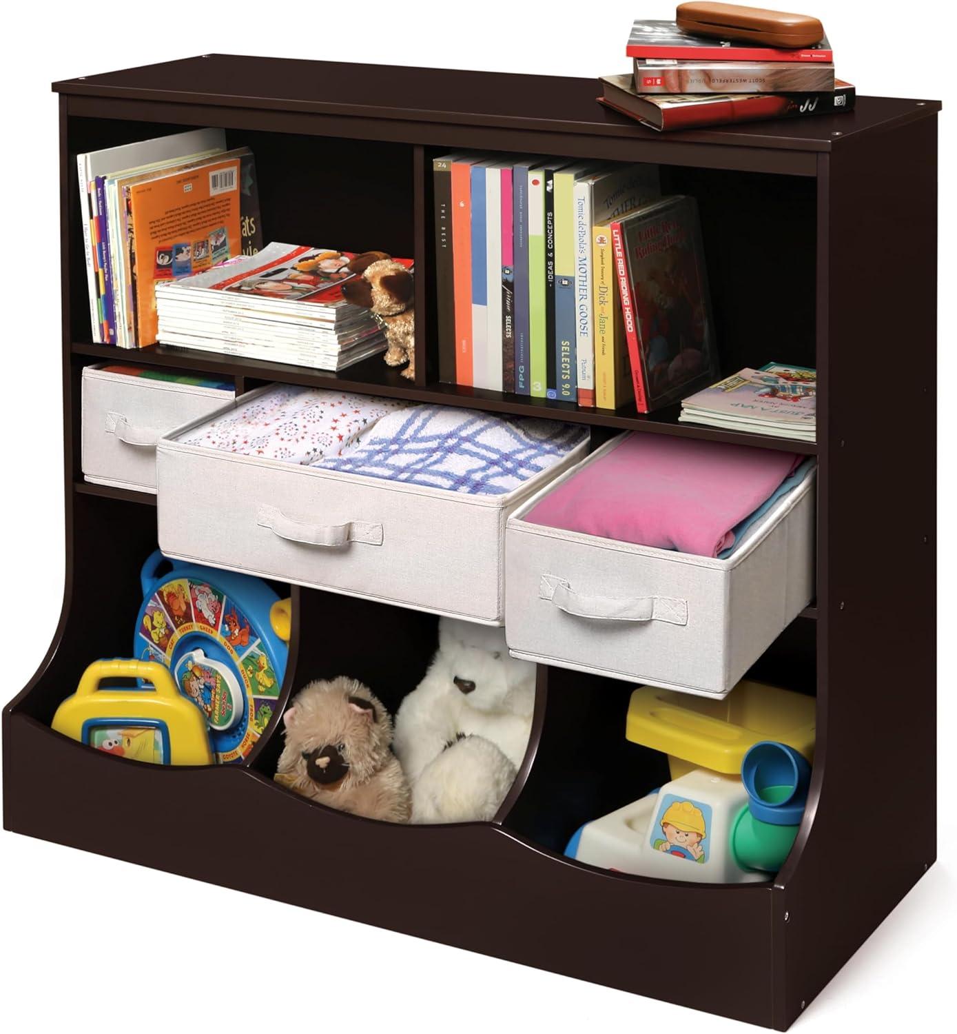 Badger Basket Combo Bin Storage Unit with Three Baskets - Espresso