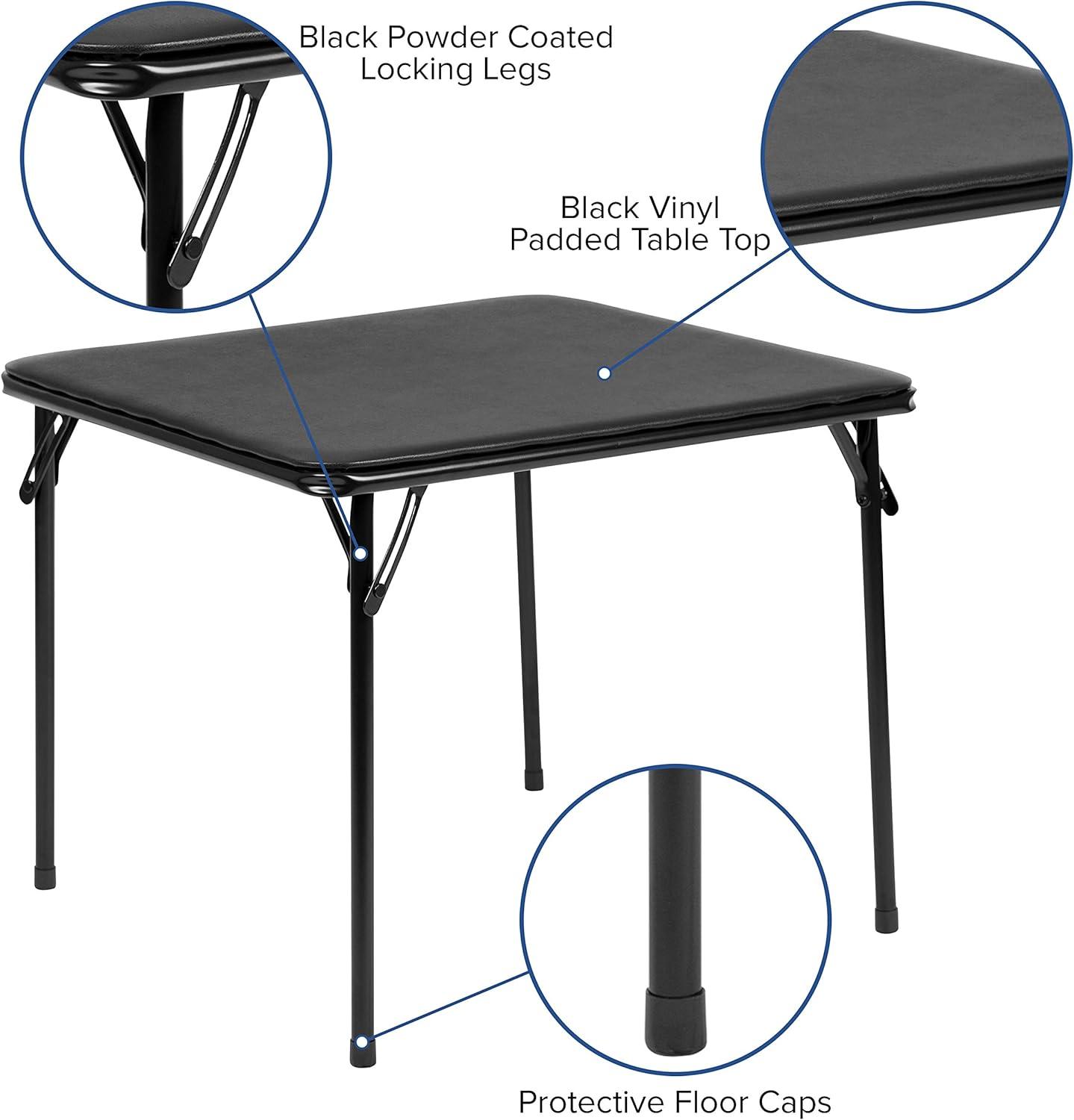 Flash Furniture Kids Black 3 Piece Folding Table and Chair Set