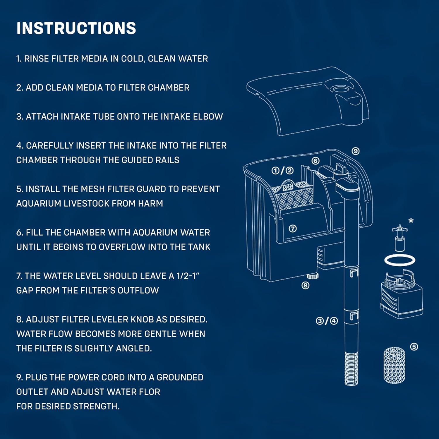 Mighty Small Clear Acrylic Hang On Back Aquarium Filter