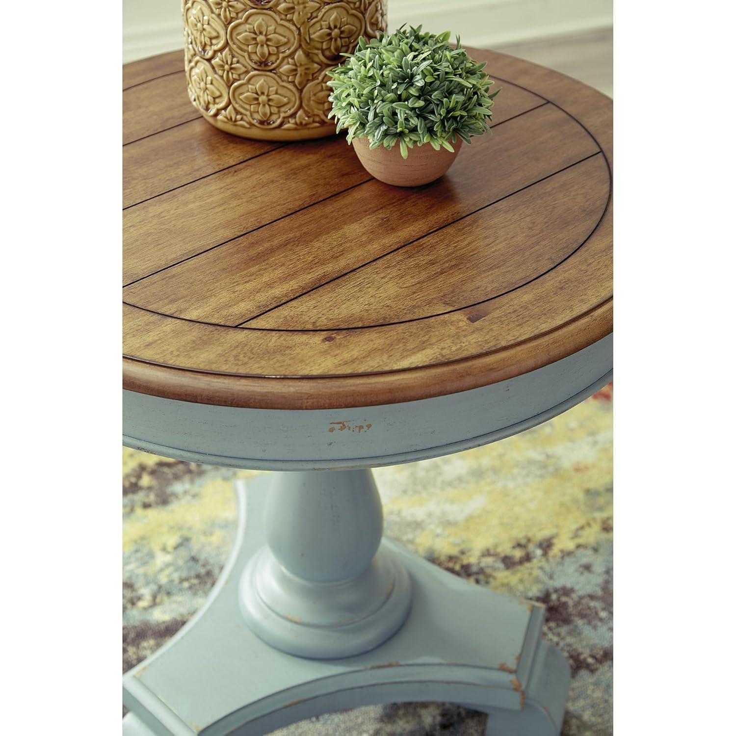 Signature Design by Ashley Casual Mirimyn Accent Table  Teal/Brown