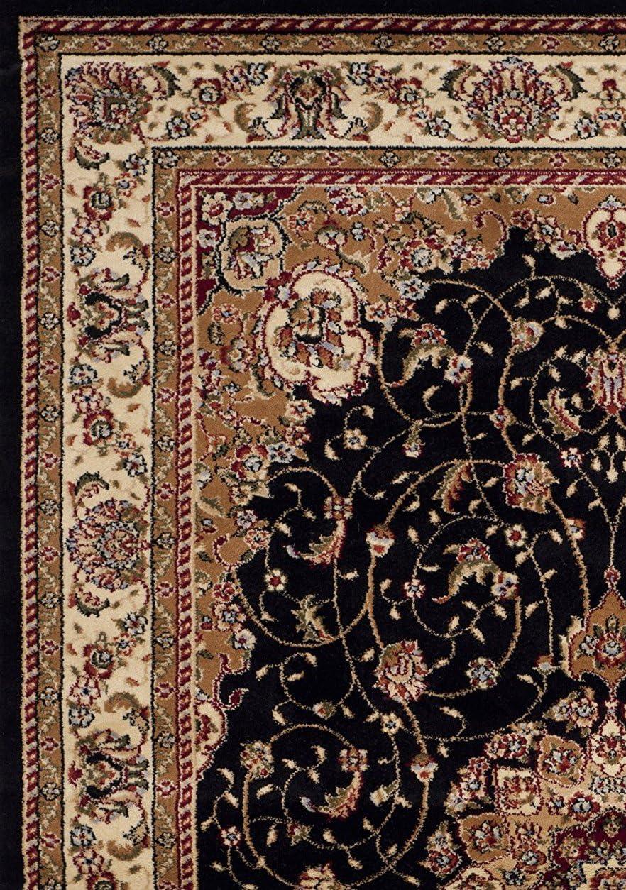 Lyndhurst LNH329 Power Loomed Area Rug - Black/Ivory - 4'x6' - Safavieh