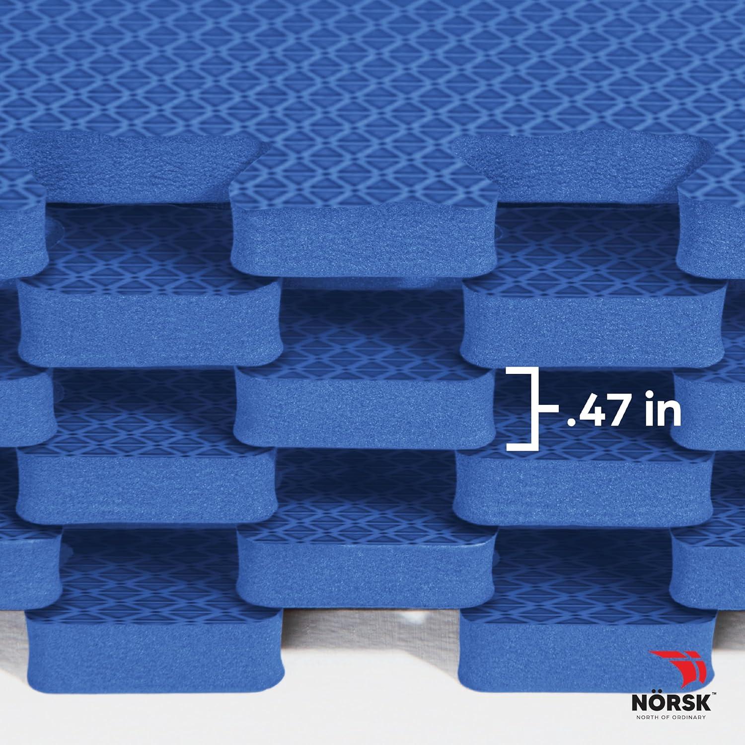 Blue 24 in. x 24 in. EVA Foam Non-Toxic Solid Color Interlocking Tiles (72 sq. ft. - 18 tiles)