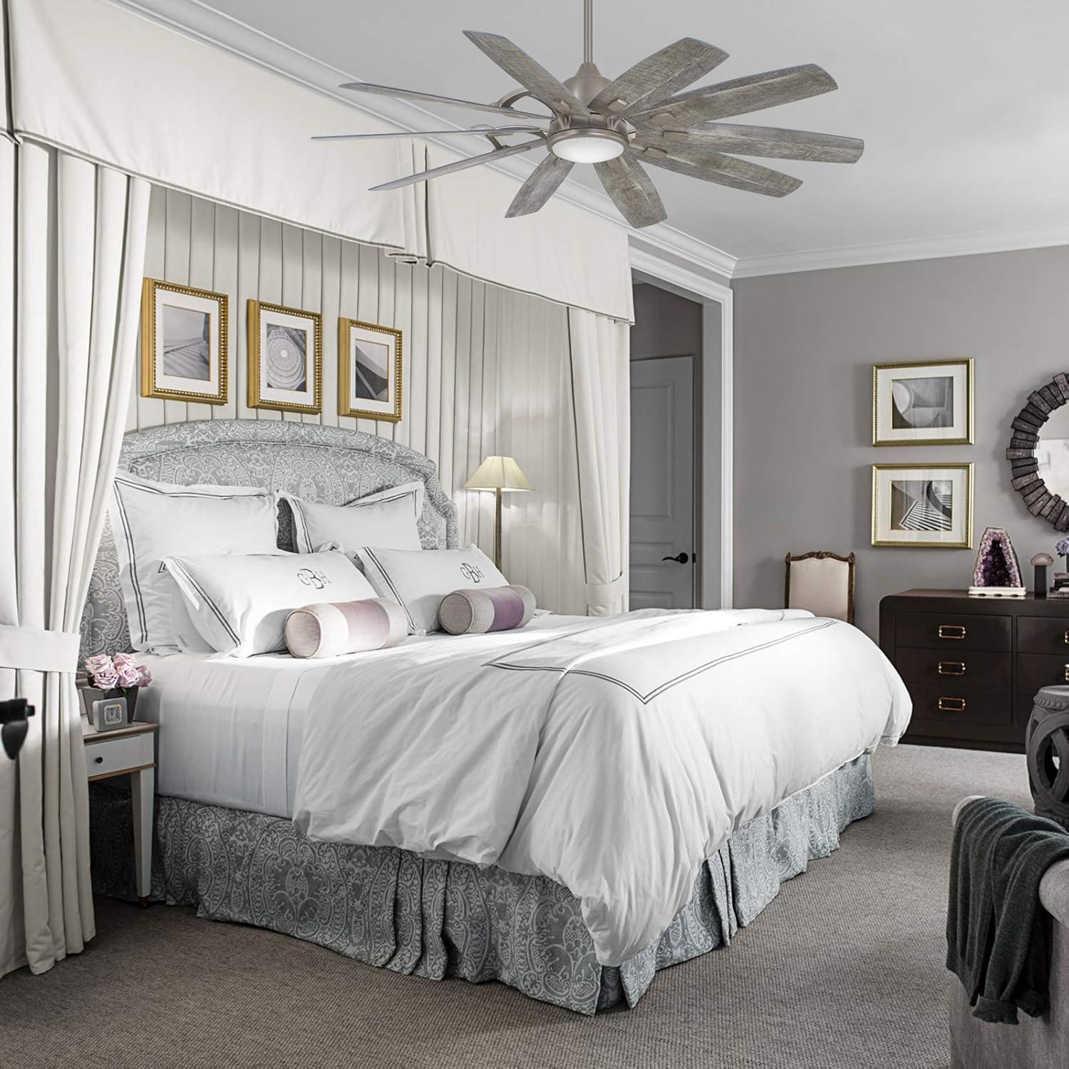 65" Barn 10 - Blade LED Smart Standard Ceiling Fan with Remote Control and Light Kit Included