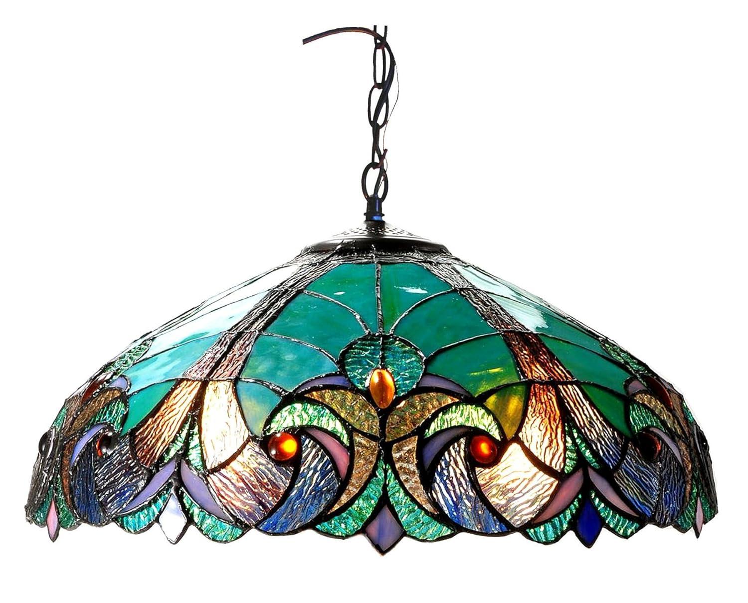 Chloe Lighting Liaison Tiffany-Style 2 Light Victorian Ceiling Pendent 18`` Shade