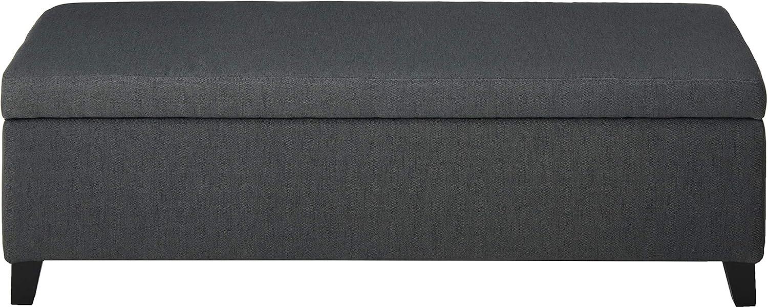 Dark Grey Birch Fabric Storage Ottoman with Legs