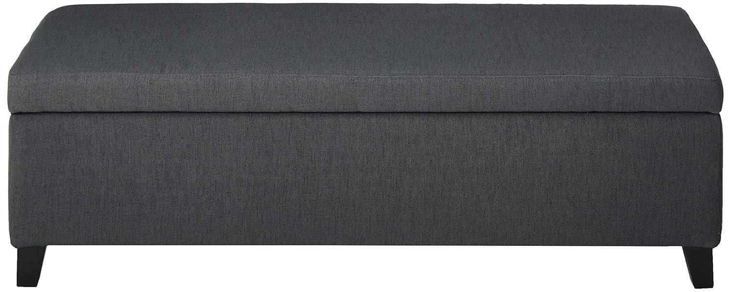 York Storage Ottoman Dark Gray - Christopher Knight Home: Upholstered, Rectangular, No Assembly Required