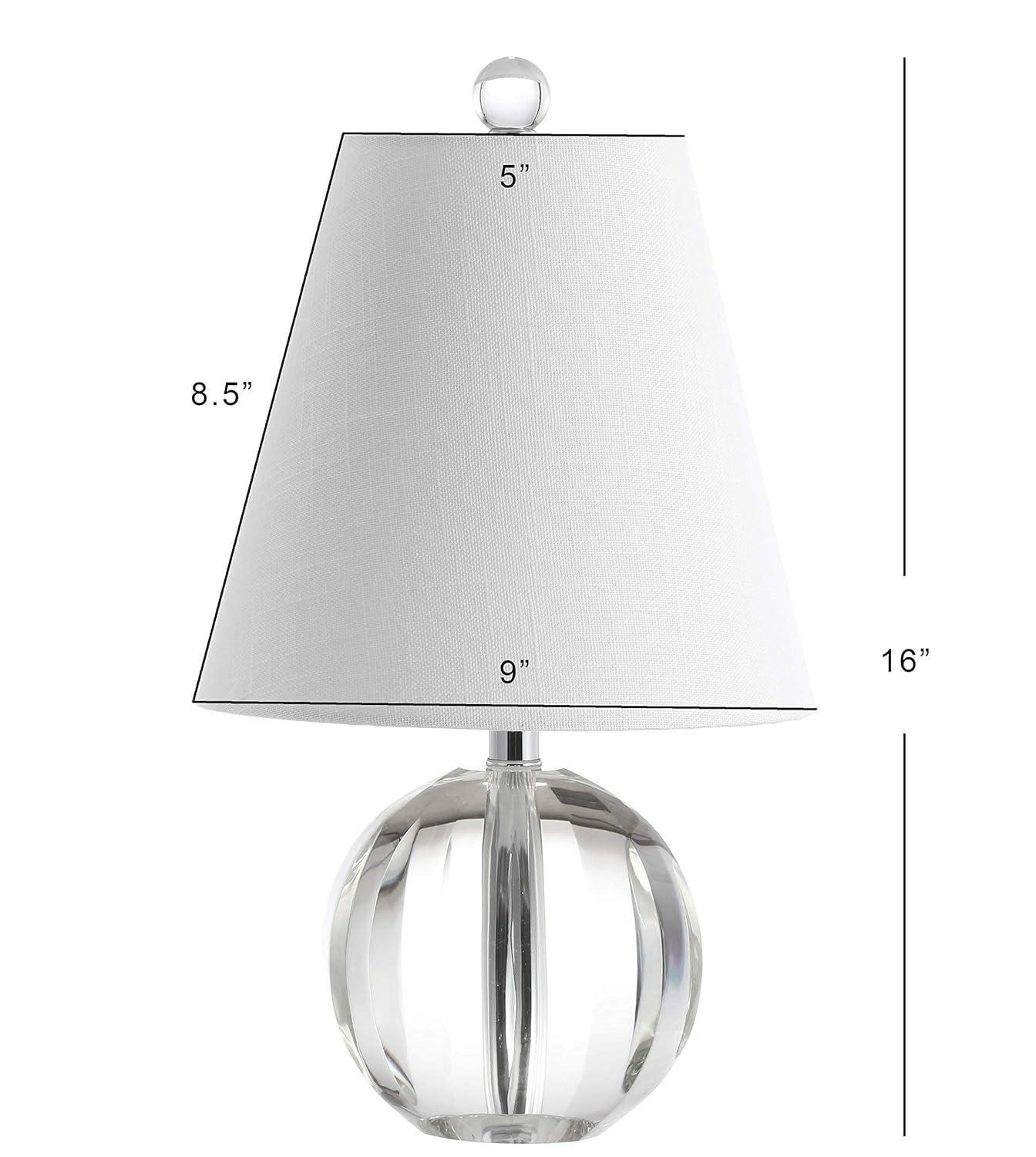 JONATHAN Y Goddard 16" Crystal Ball/Metal LED Table Lamp, Clear