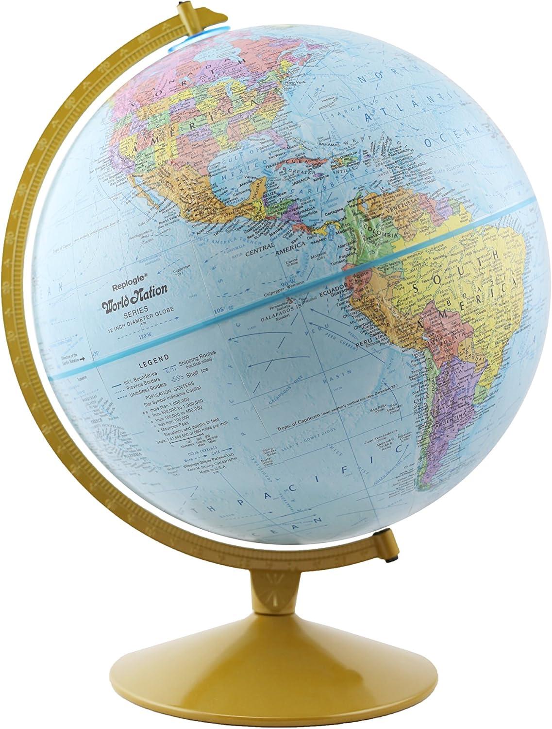 Replogle Explorer Desktop Globe, Blue 12"