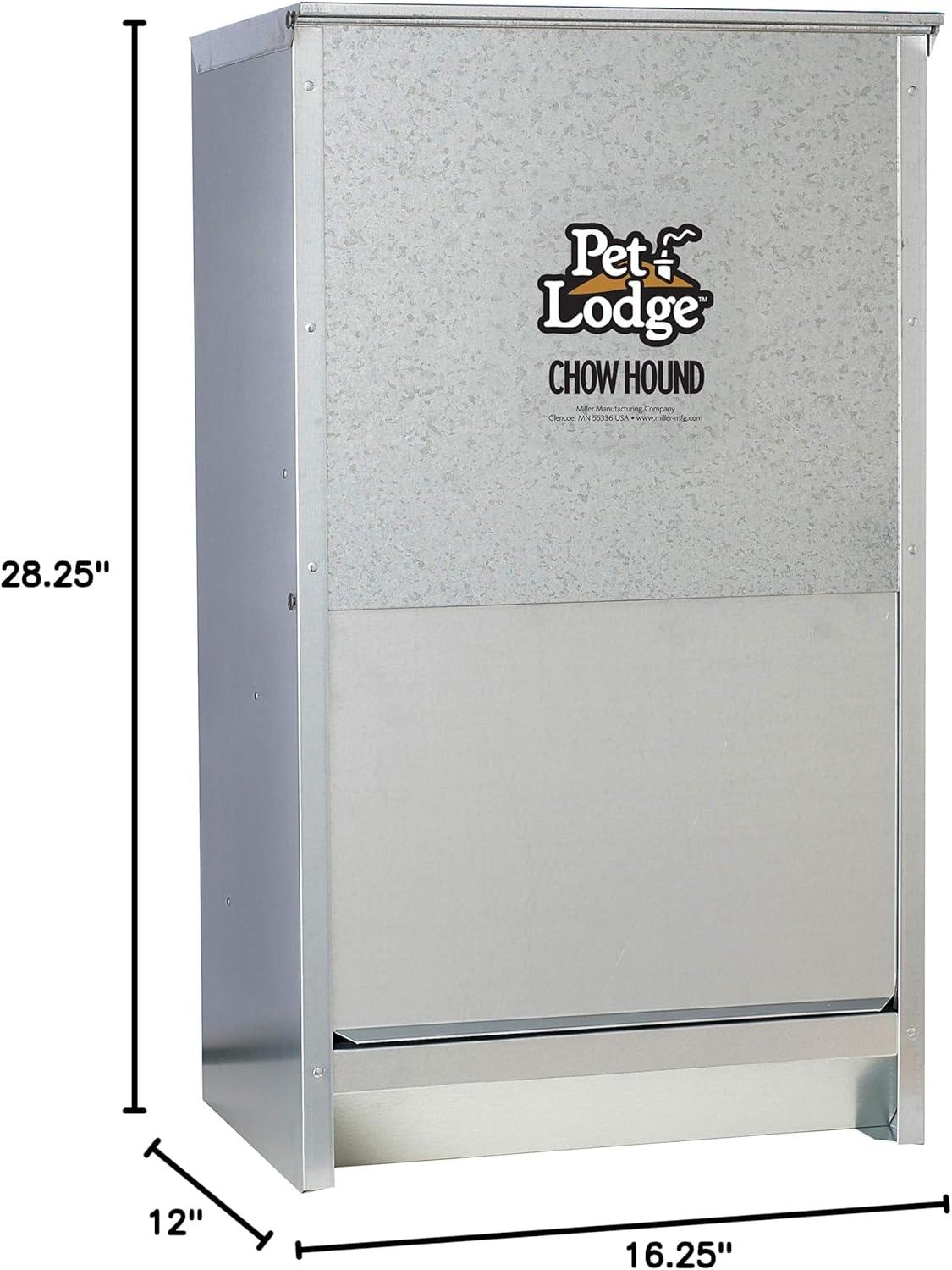 Little Giant Pet Lodge Dry Food Automatic Steel Dog Feeder Chow Hound 25 Pound Capacity