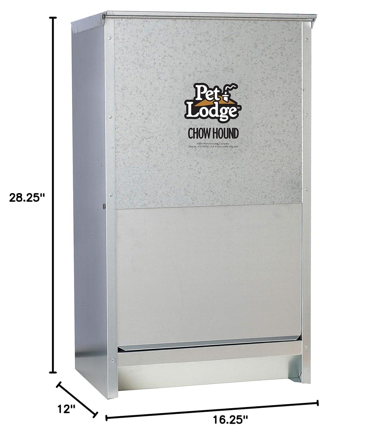 Little Giant Pet Lodge Dry Food Automatic Steel Dog Feeder Chow Hound 25 Pound Capacity