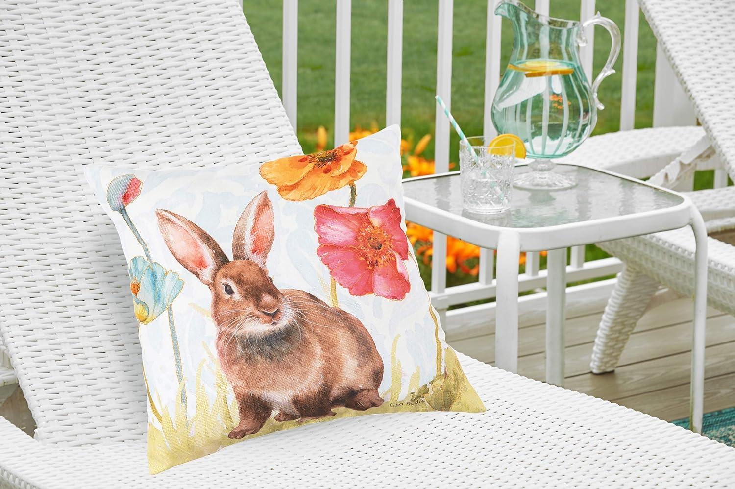 C&F Home 18" x 18" Sitting Bunny Easter Spring Themed Indoor/Outdoor Accent Throw Pillow