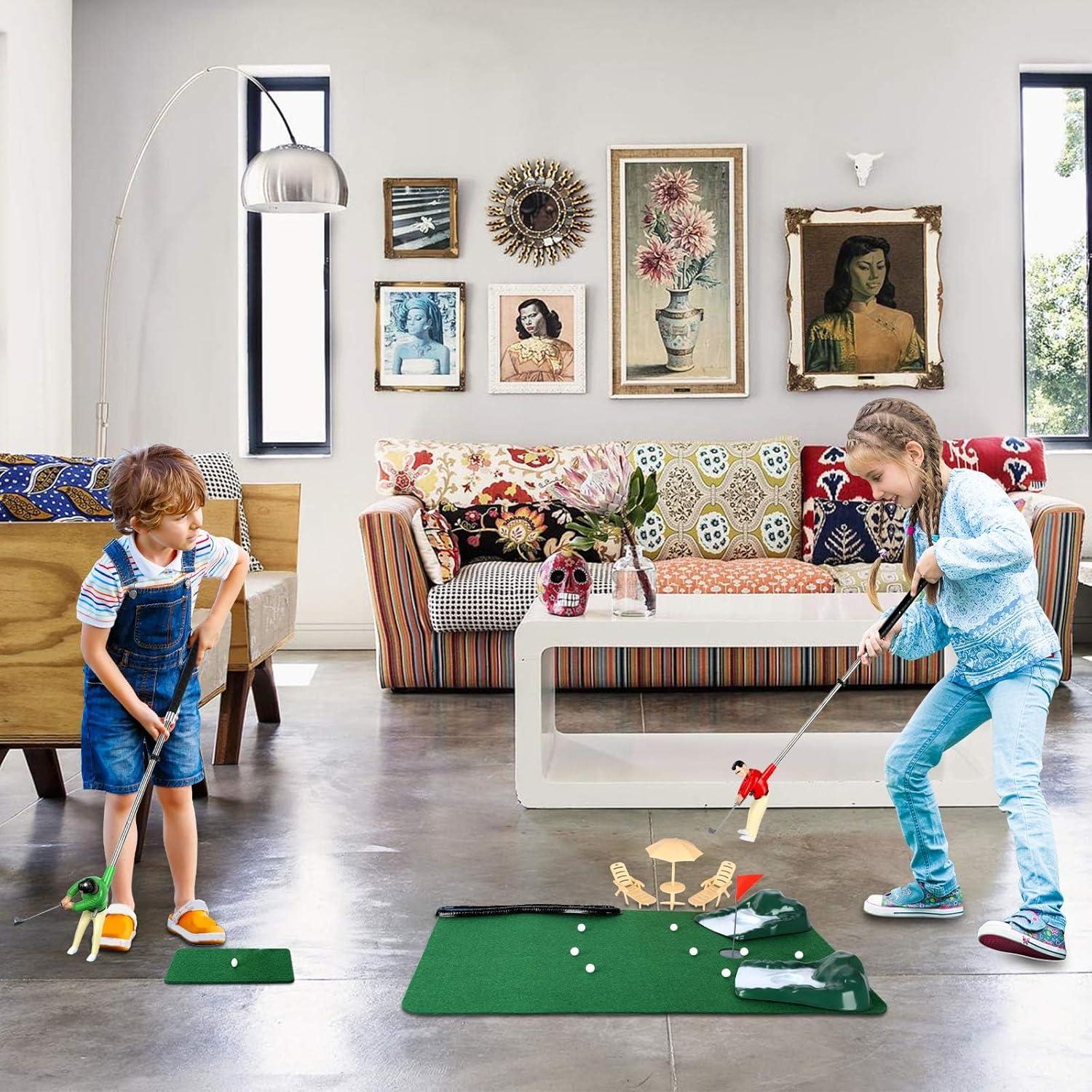 Mini Golf Games - Funny Golfer Gifts for Kids, Unique Mini Golfer On A Stick for Father's Day/Retirement Gift, Funny Games for The Whole Family, Golf Toys for 6-9 Year Old Boys & Girls