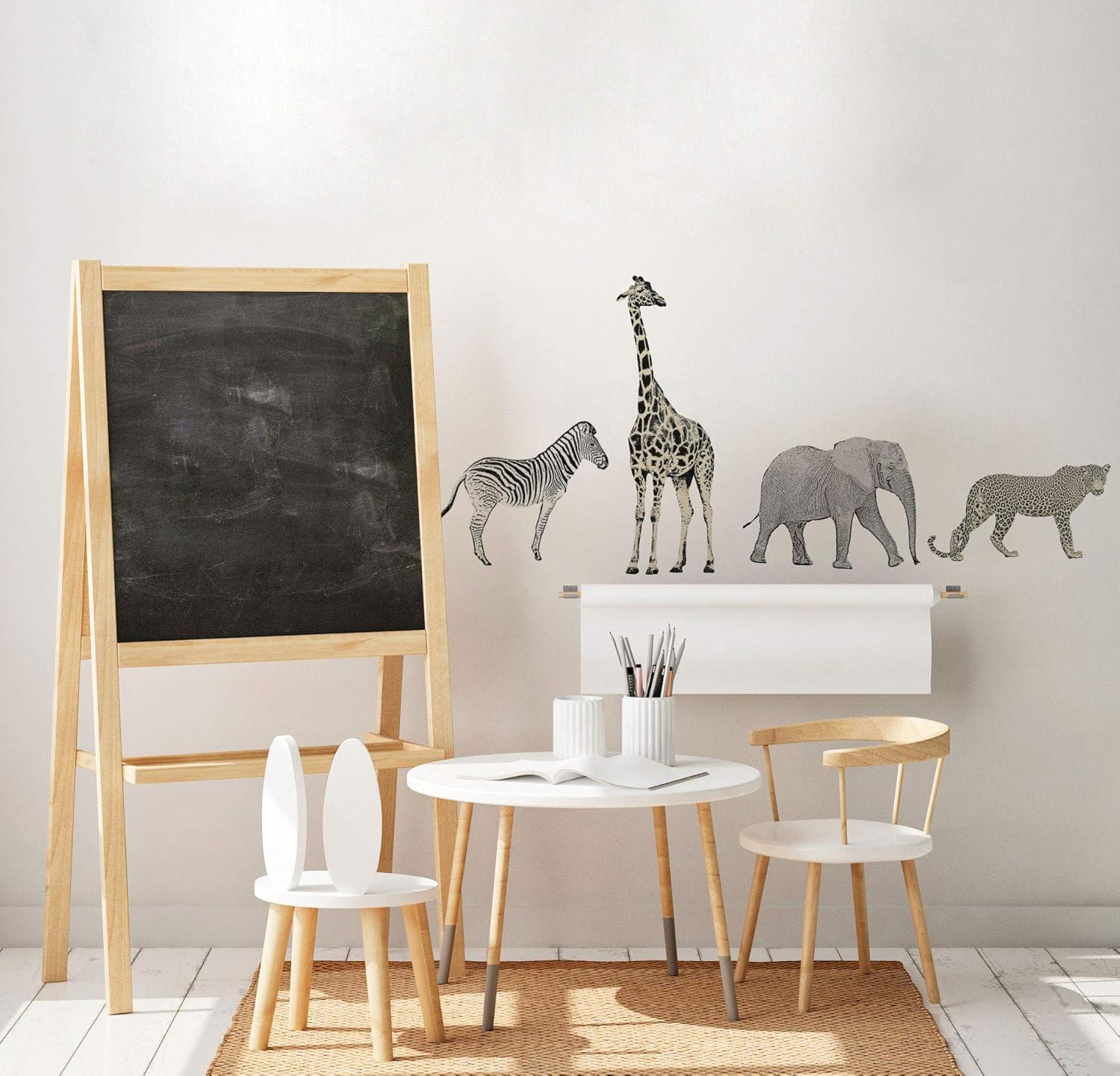 Safari Animals Multicolor Peel and Stick Wall Decals