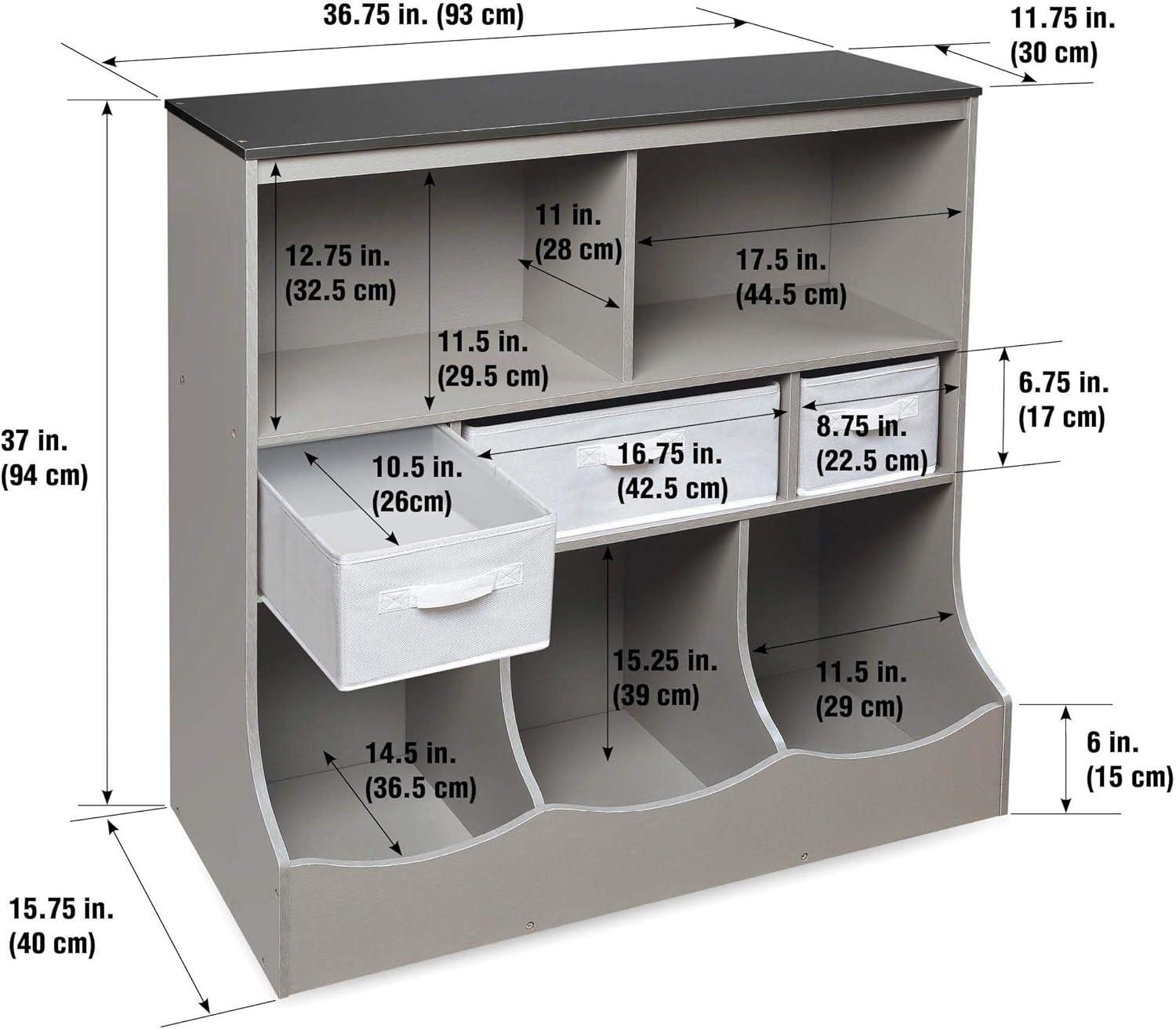 Badger Basket Combo Bin Storage Unit with Three Baskets  (Gray)